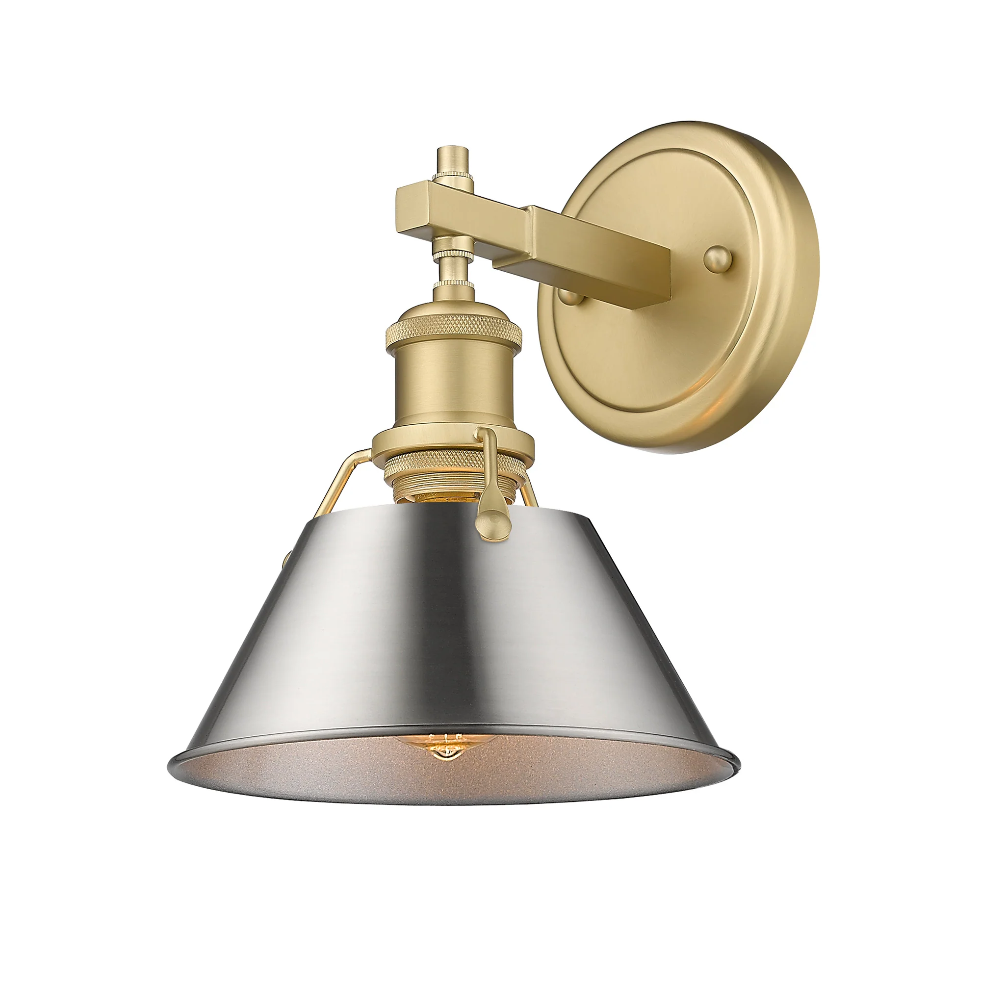 Orwell 1-light Vanity in Brushed Champagne Brass and Pewter shade