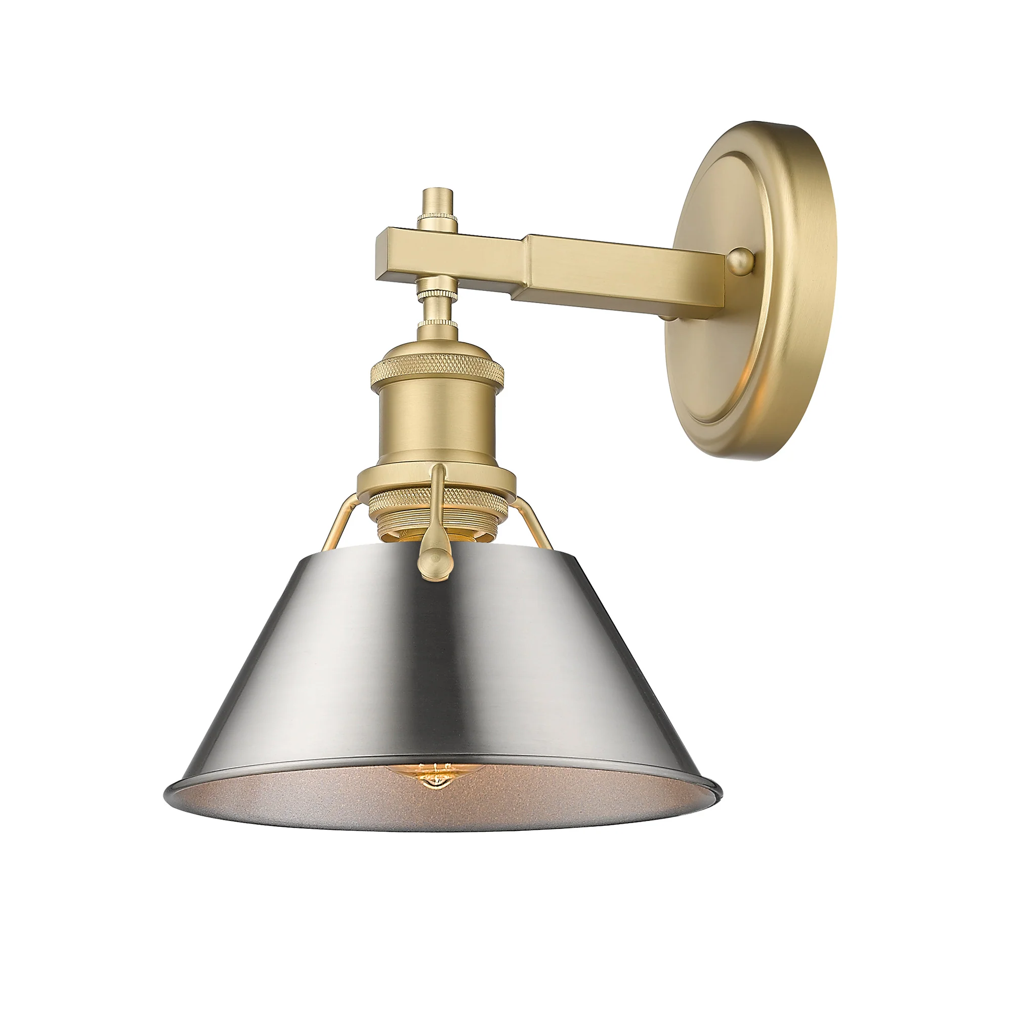 Orwell 1-light Vanity in Brushed Champagne Brass and Pewter shade - Image 2