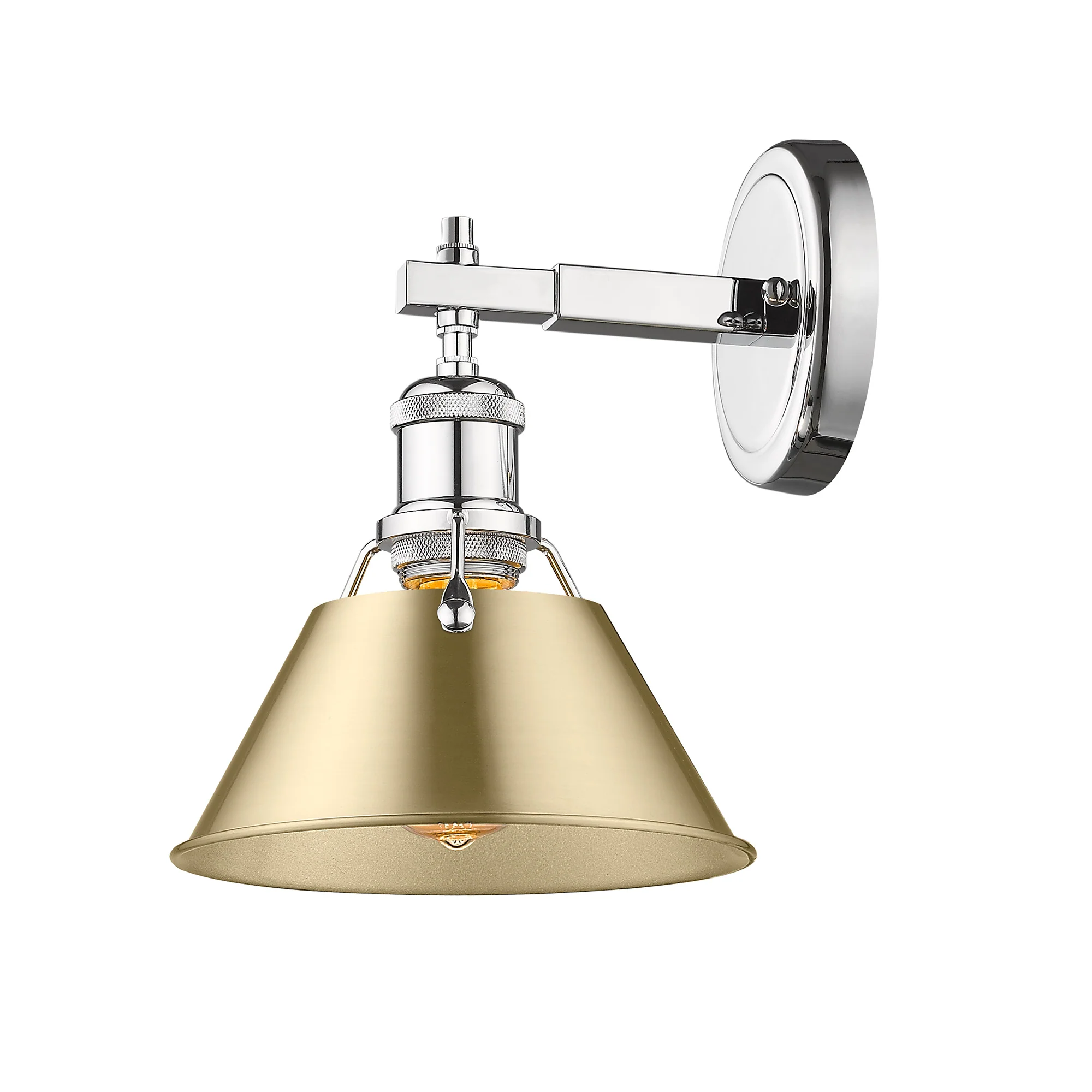 Orwell 1-light Vanity in Chrome and Brushed Champagne Brass shade - Image 2