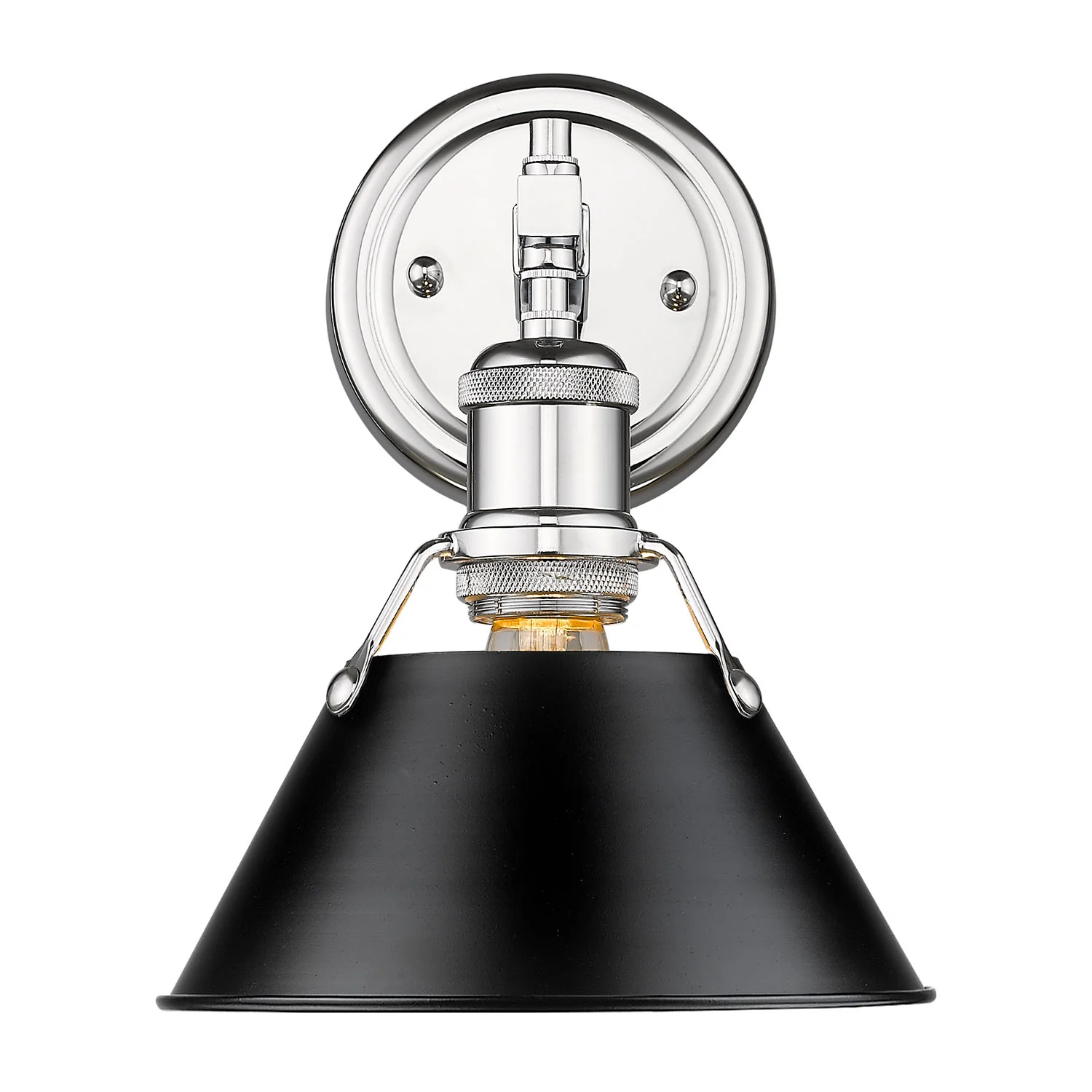 Orwell 1-light Vanity in Chrome and Matte Black shade - Image 2