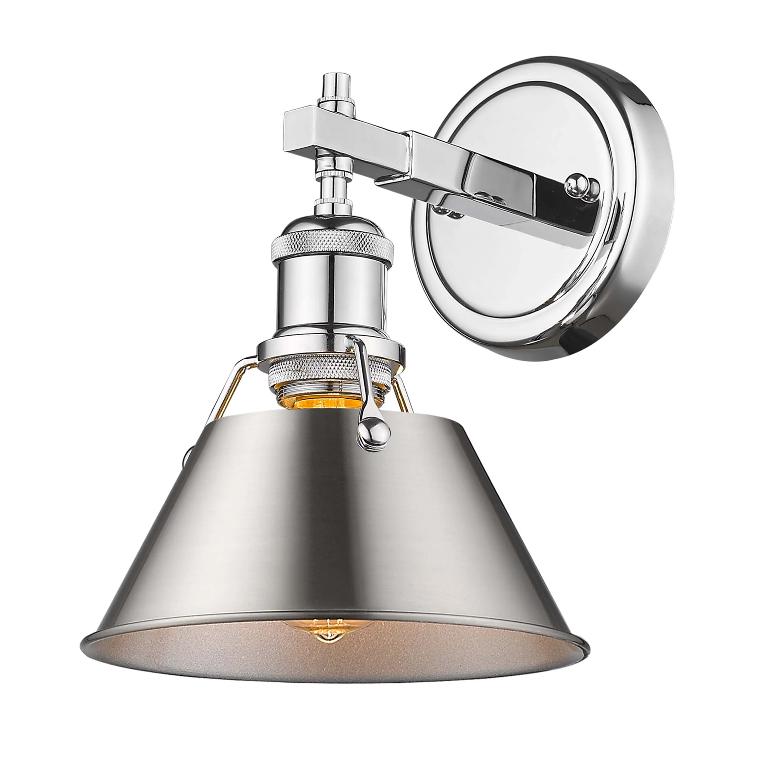 Orwell 1-light Vanity in Chrome and Pewter shade