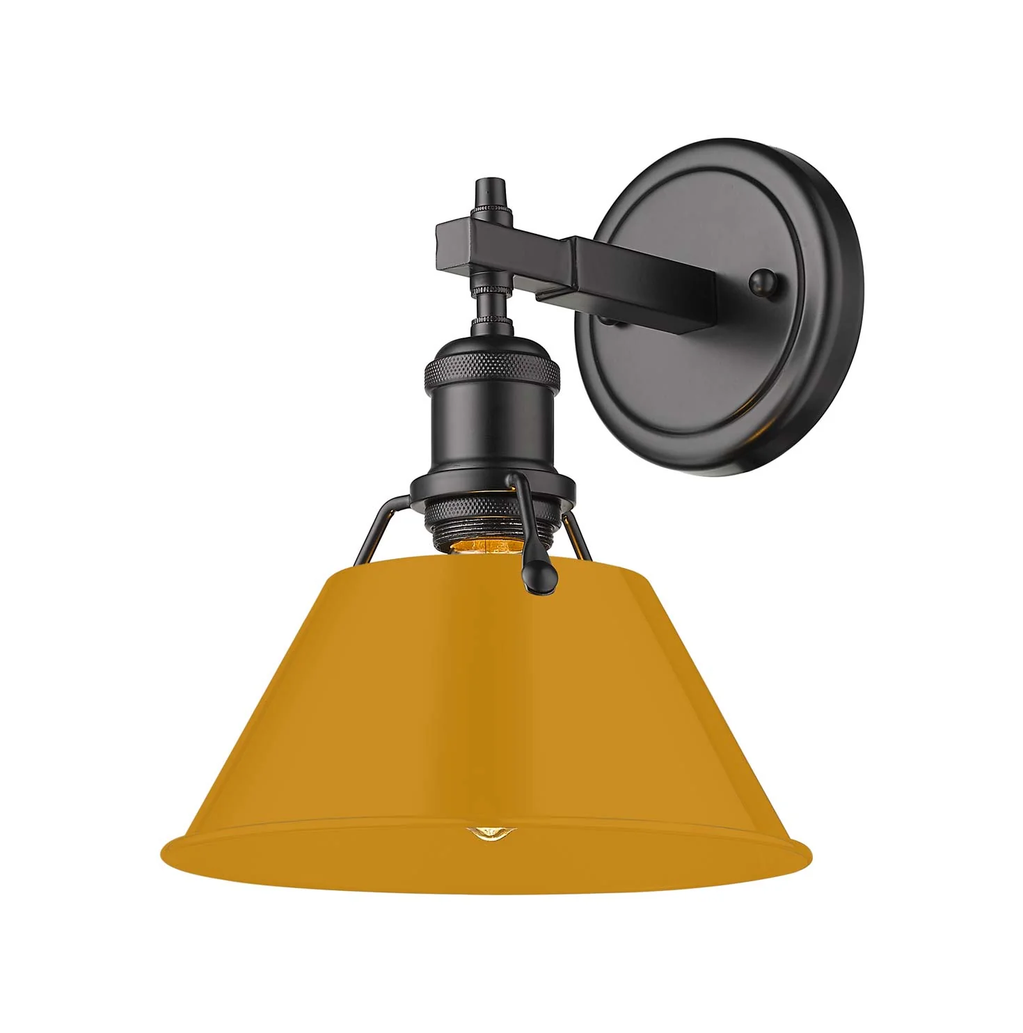Orwell 1-light Vanity in Matte Black and Auric Yellow shade