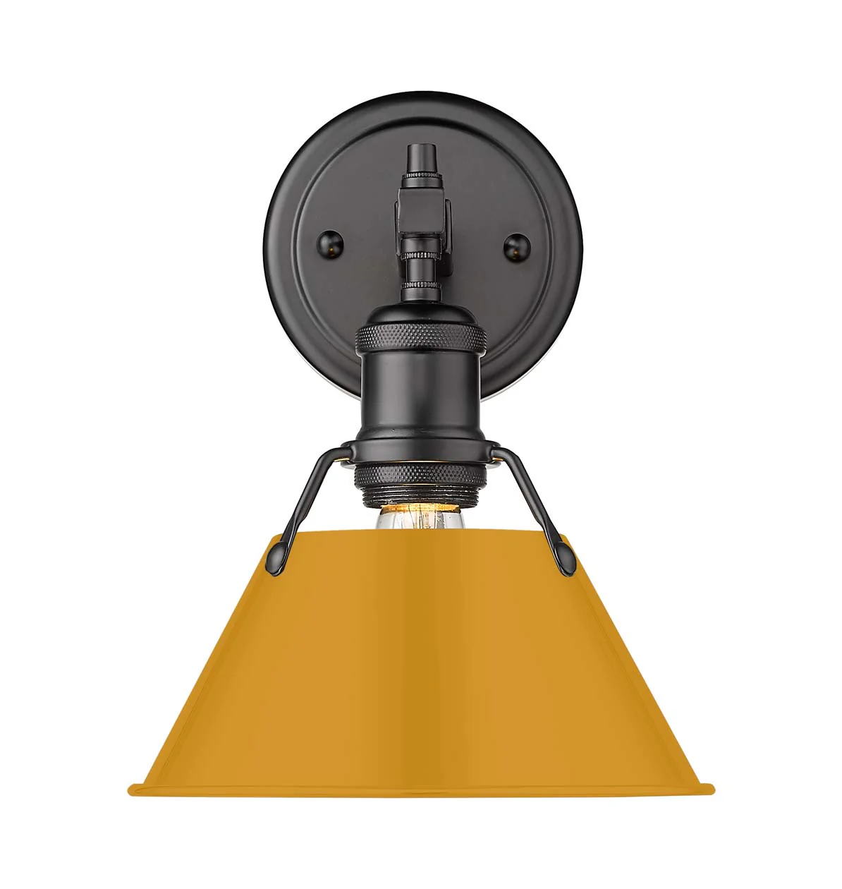 Orwell 1-light Vanity in Matte Black and Auric Yellow shade - Image 2