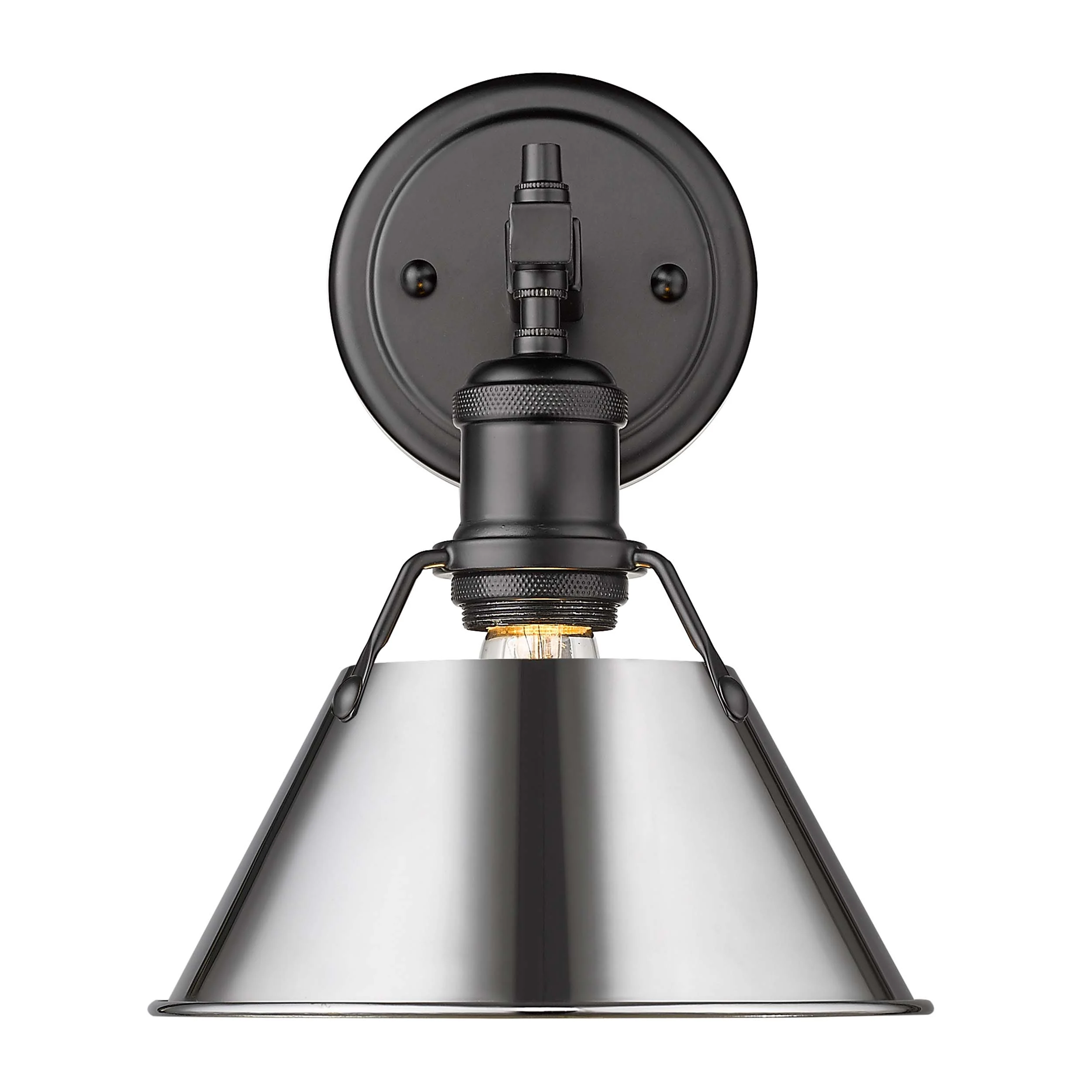 Orwell 1-light Vanity in Matte Black and Chrome shade - Image 2