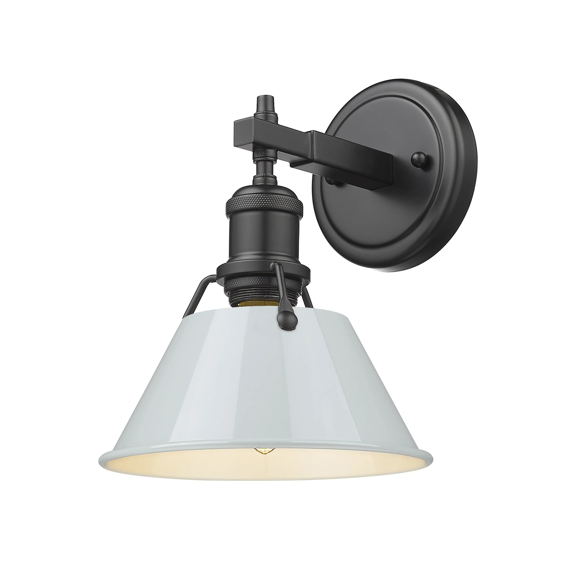 Orwell 1-light Vanity in Matte Black and Dusky Blue shade