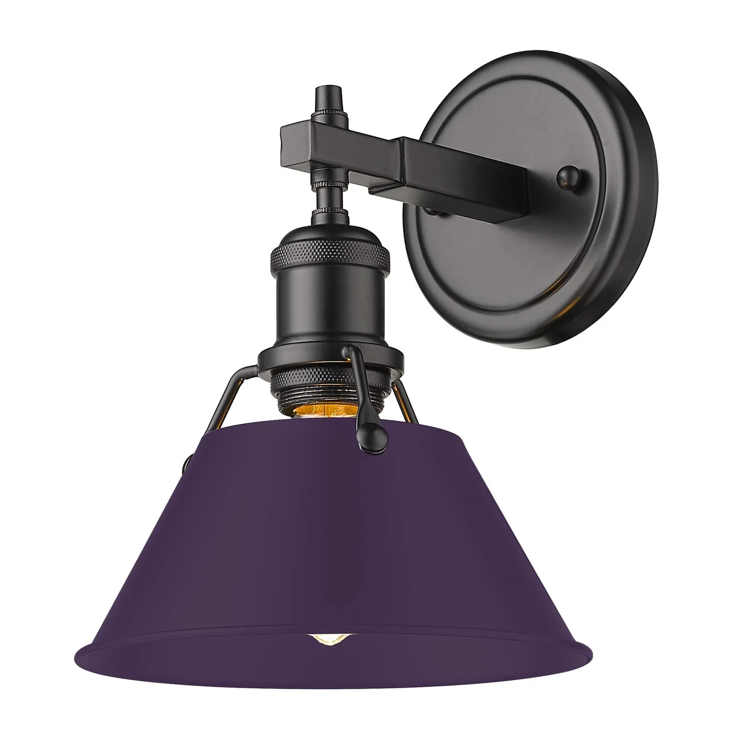 Orwell 1-light Vanity in Matte Black and Exotic Purple shade