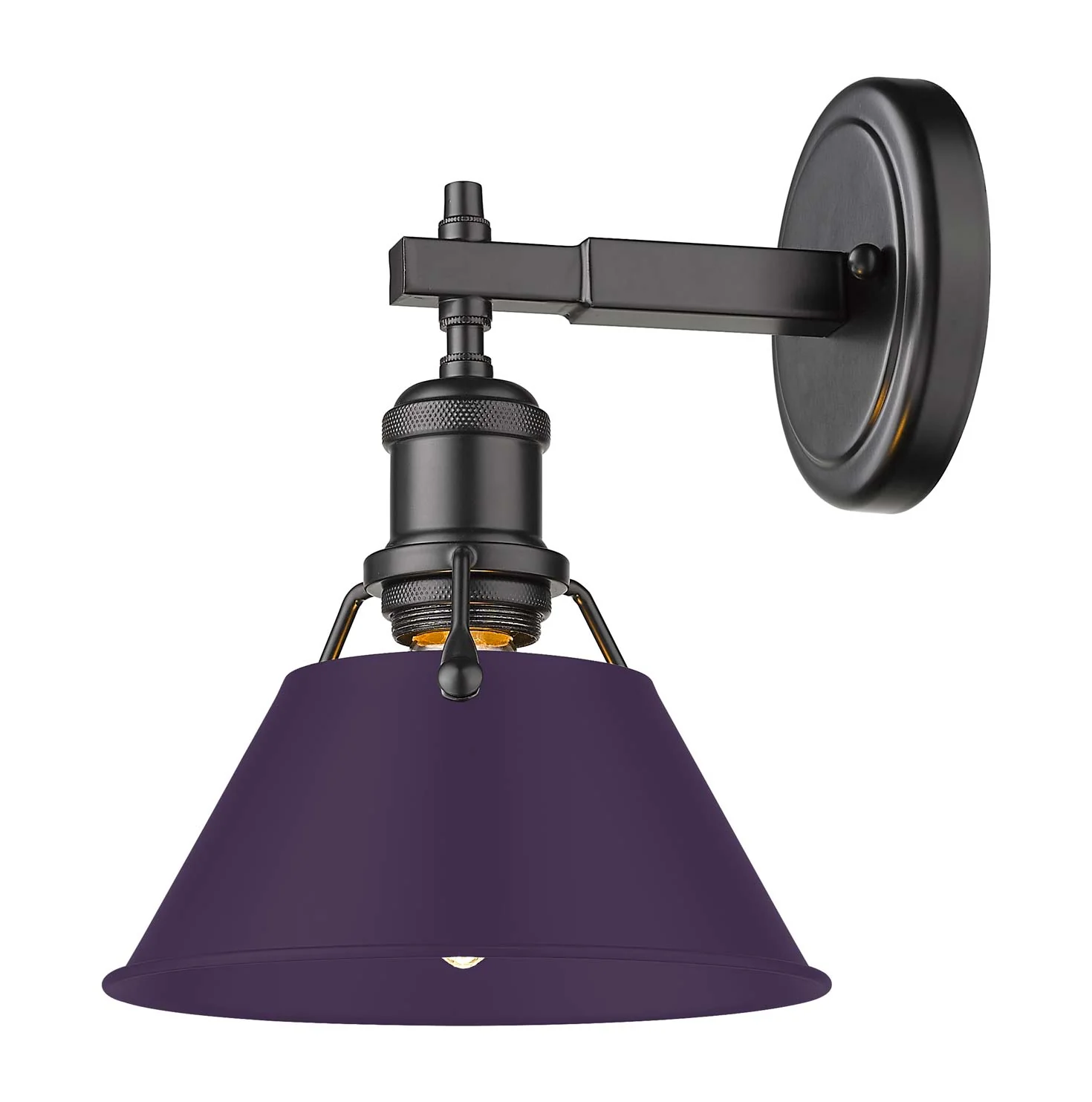 Orwell 1-light Vanity in Matte Black and Exotic Purple shade - Image 2