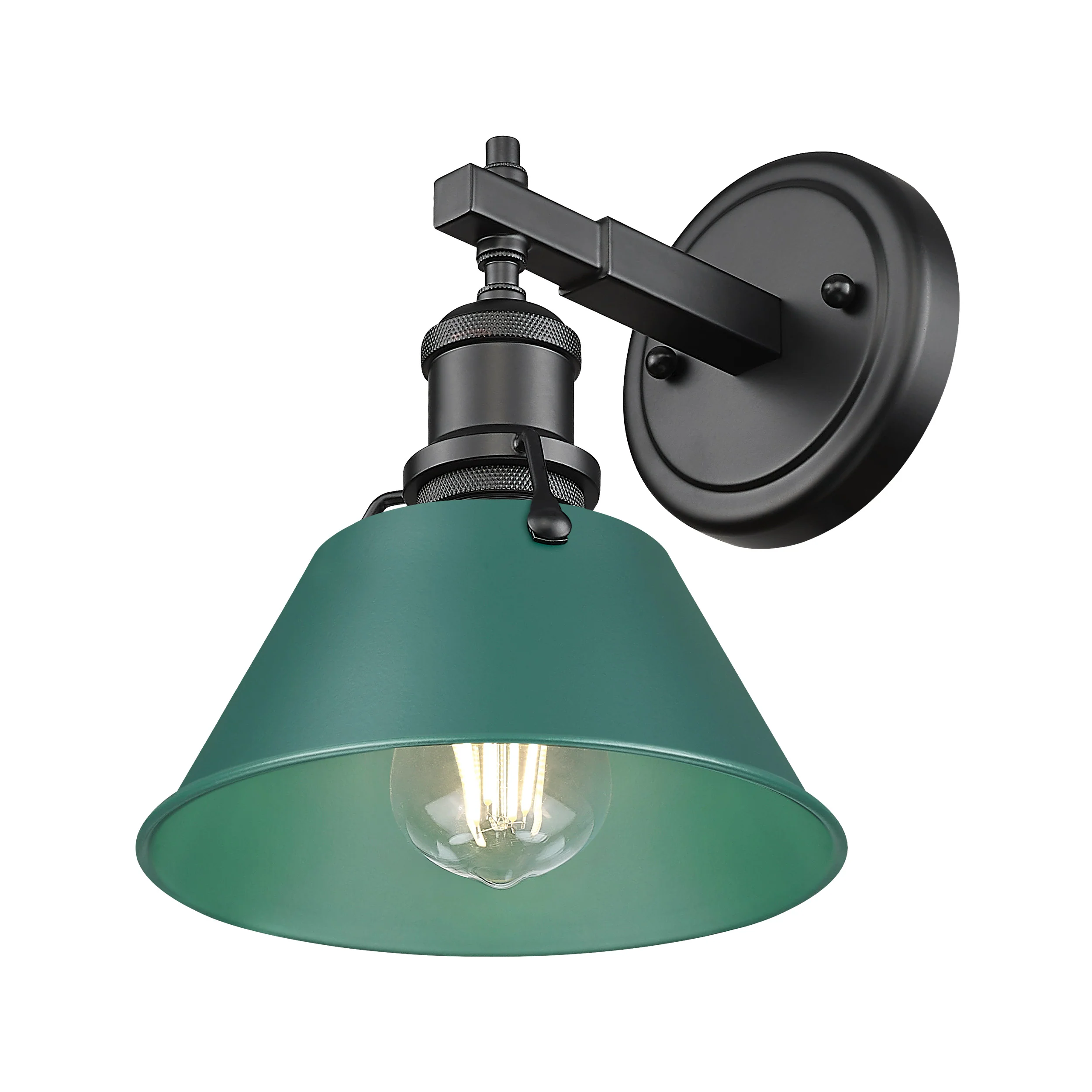 Orwell 1-light Vanity in Matte Black and Pine Green shade
