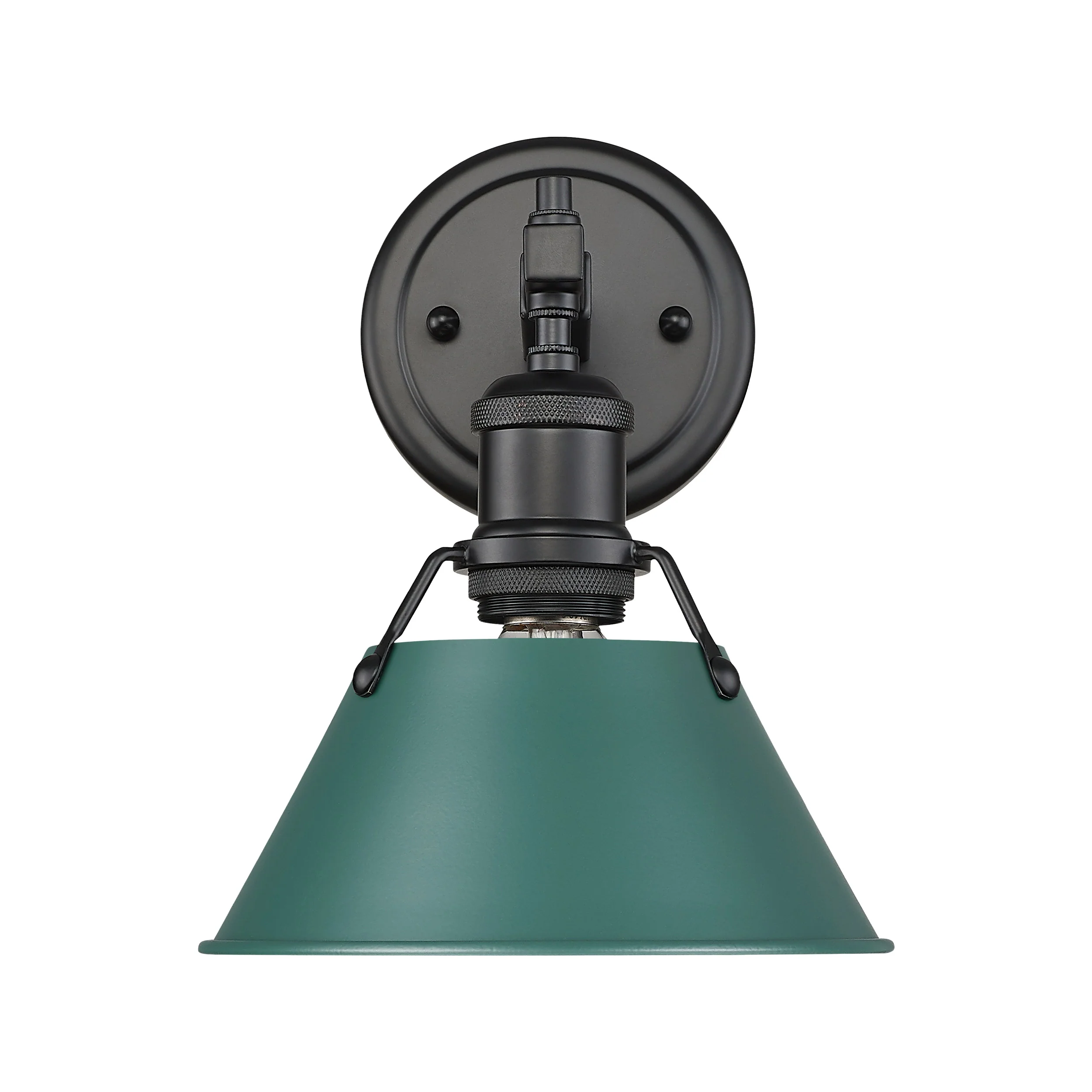 Orwell 1-light Vanity in Matte Black and Pine Green shade - Image 4