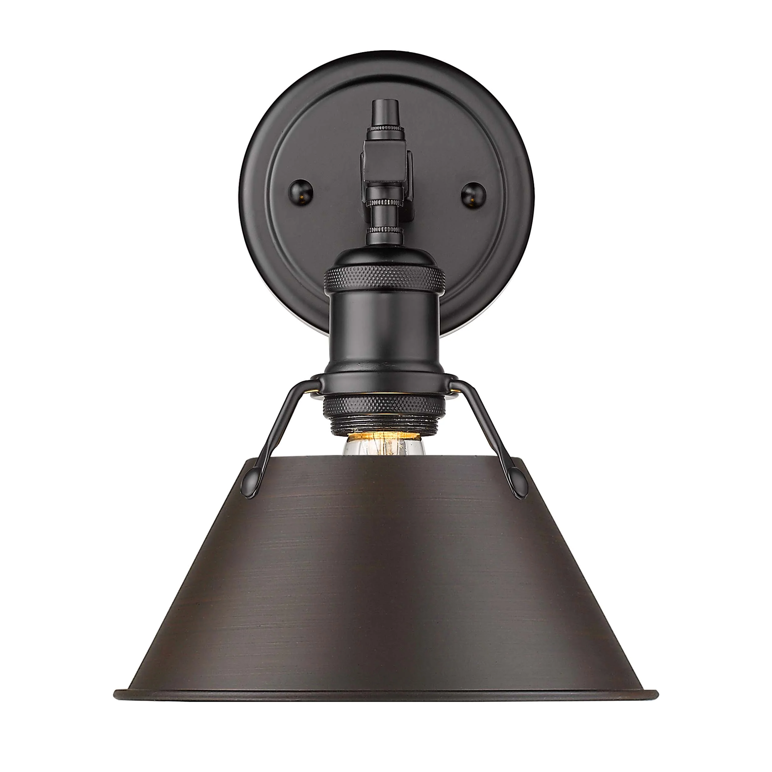 Orwell 1-light Vanity in Matte Black and Rubbed Bronze shade - Image 2