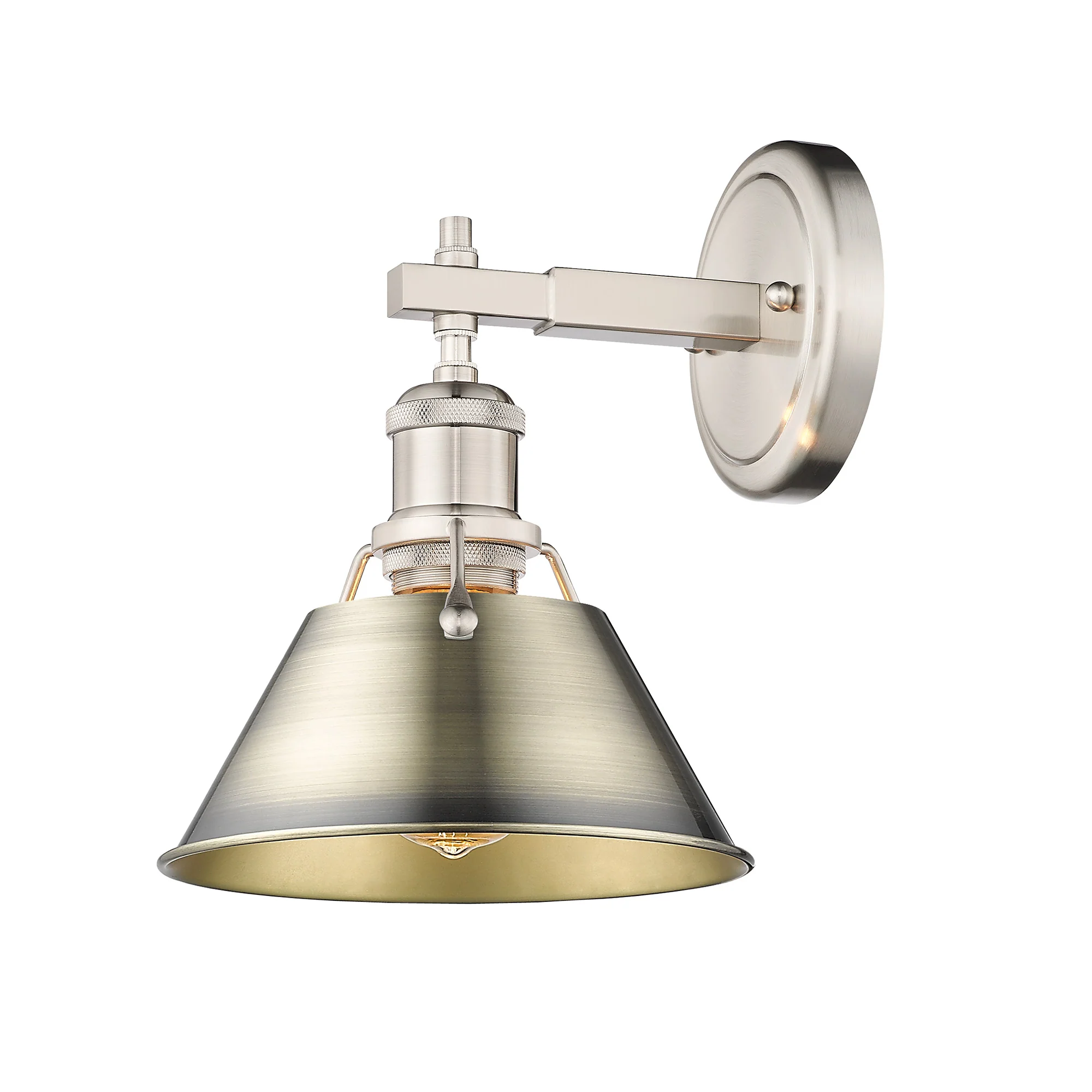 Orwell 1-light Vanity in Pewter and Aged Brass shade - Image 2