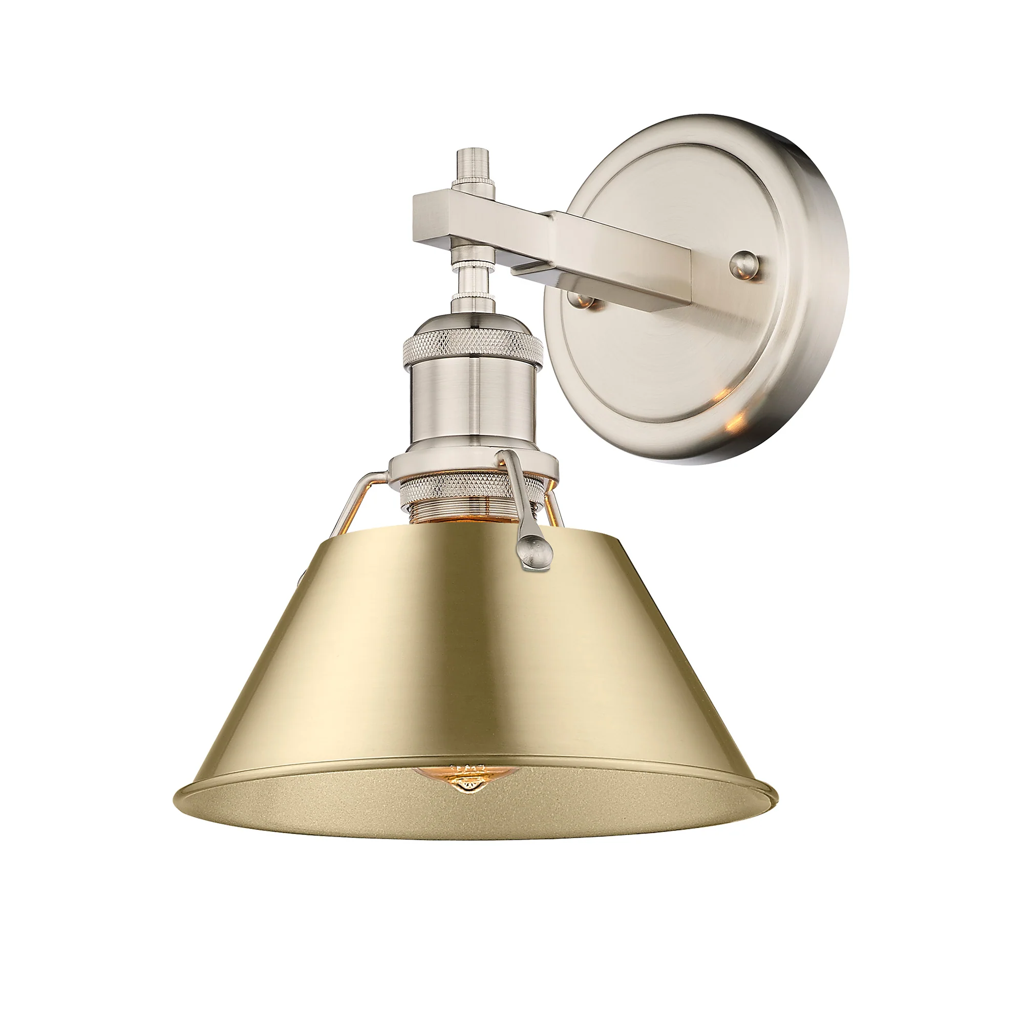 Orwell 1-light Vanity in Pewter and Brushed Champagne Brass shade