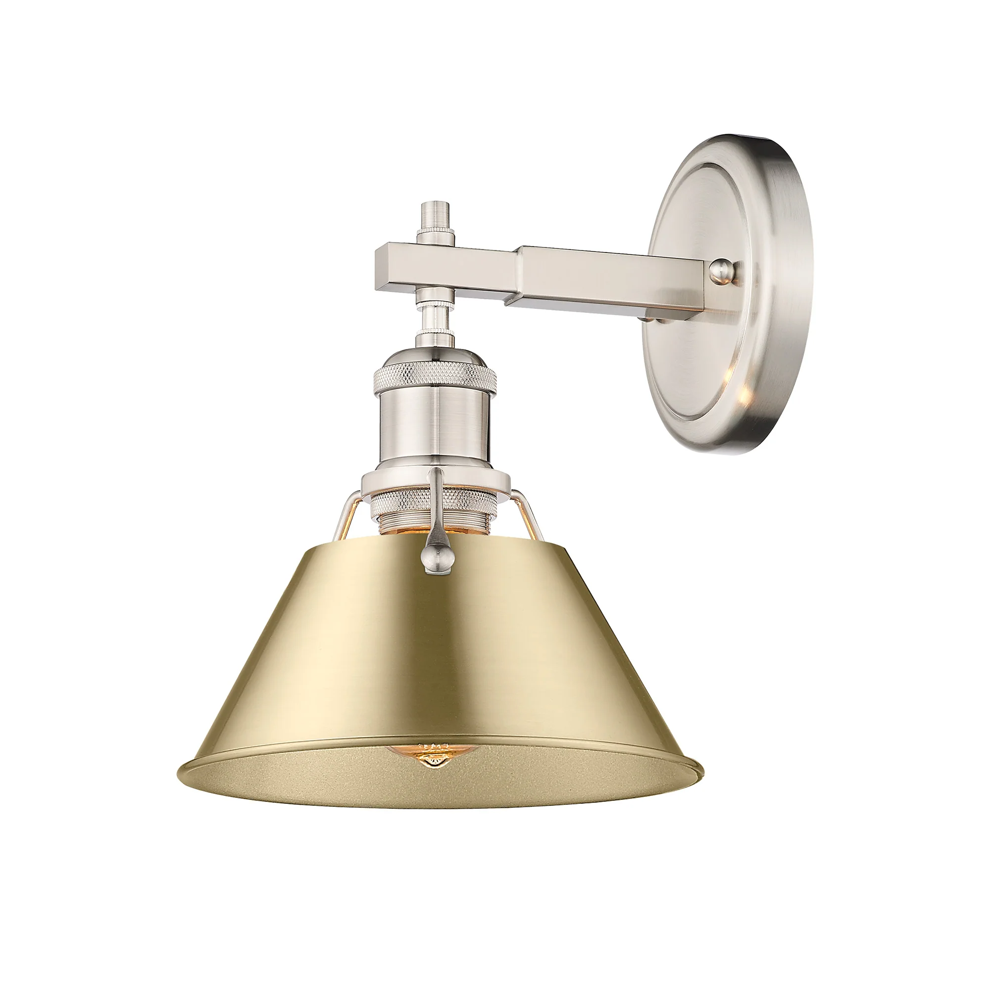 Orwell 1-light Vanity in Pewter and Brushed Champagne Brass shade - Image 2