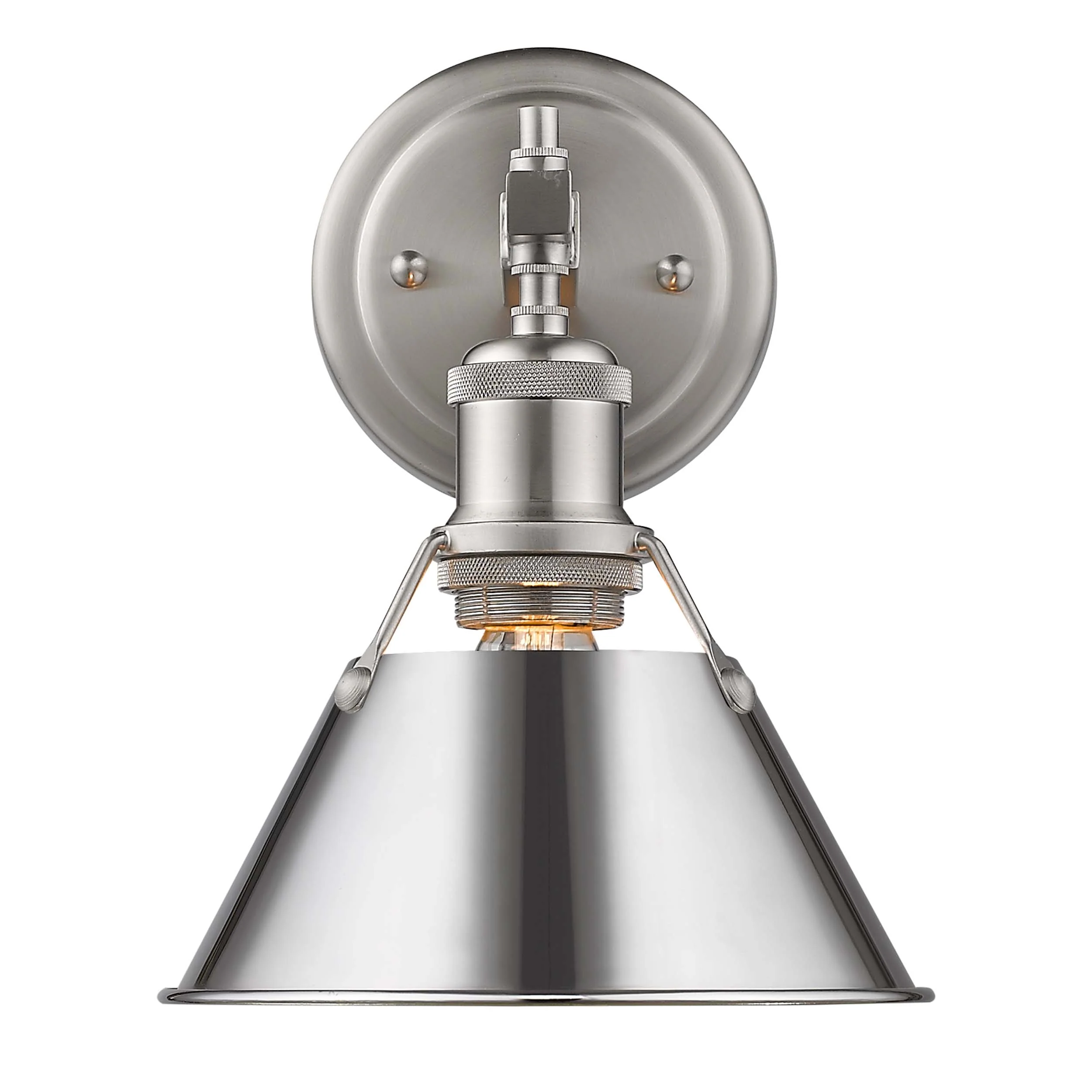 Orwell 1-light Vanity in Pewter and Chrome shade - Image 2
