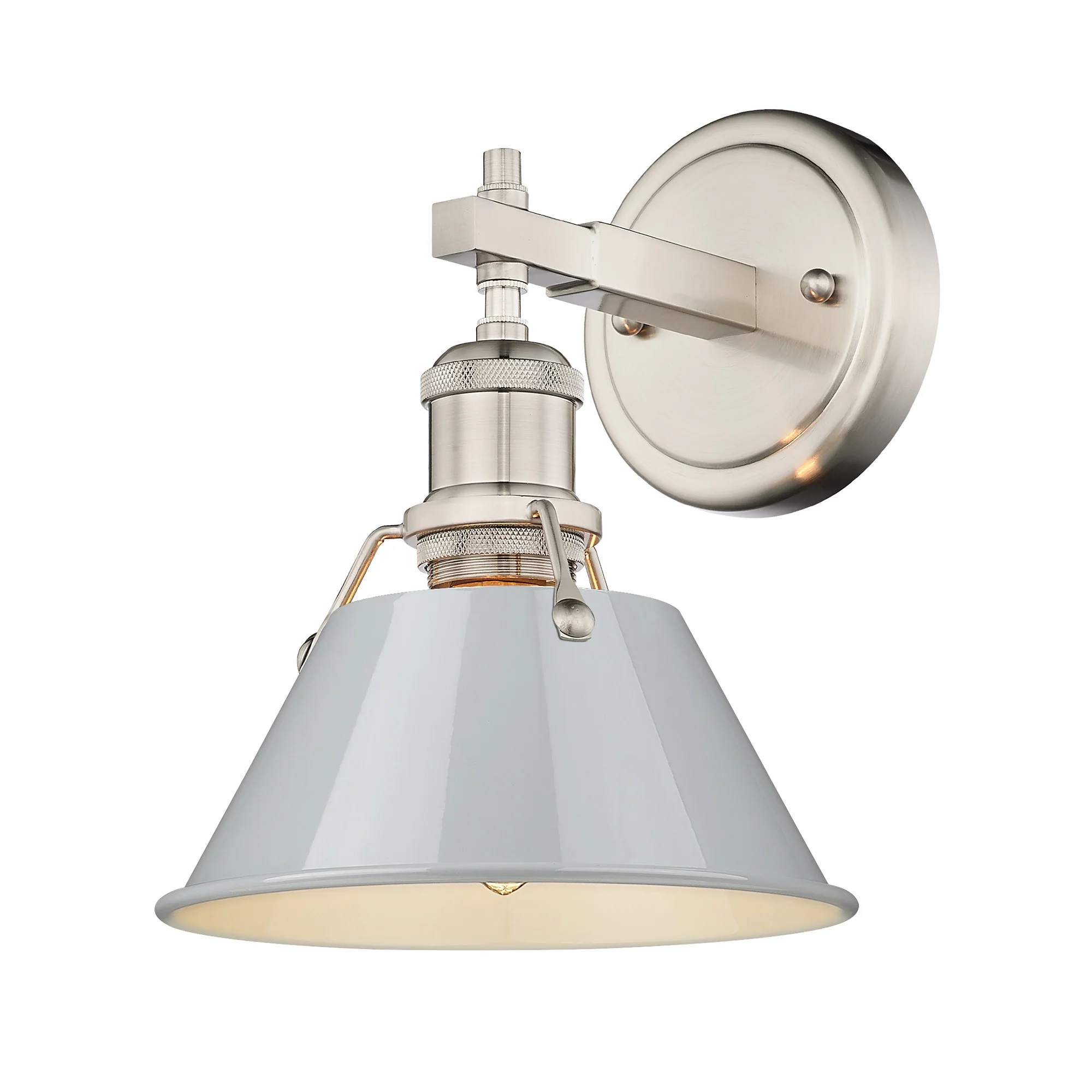 Orwell 1-light Vanity in Pewter and Dusky Blue shade