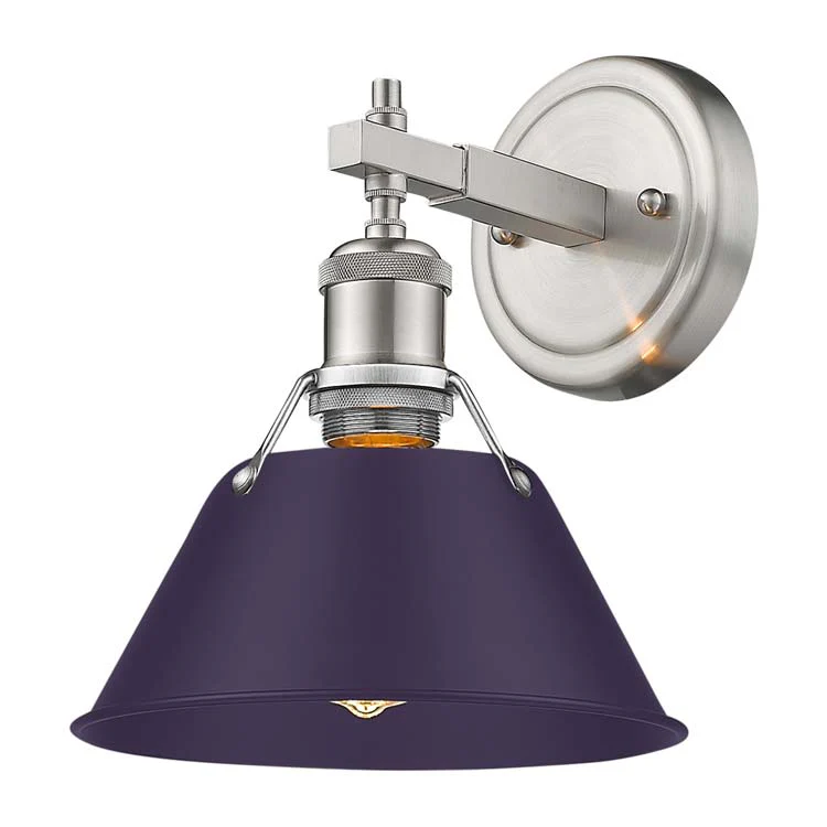 Orwell 1-light Vanity in Pewter and Exotic Purple shade