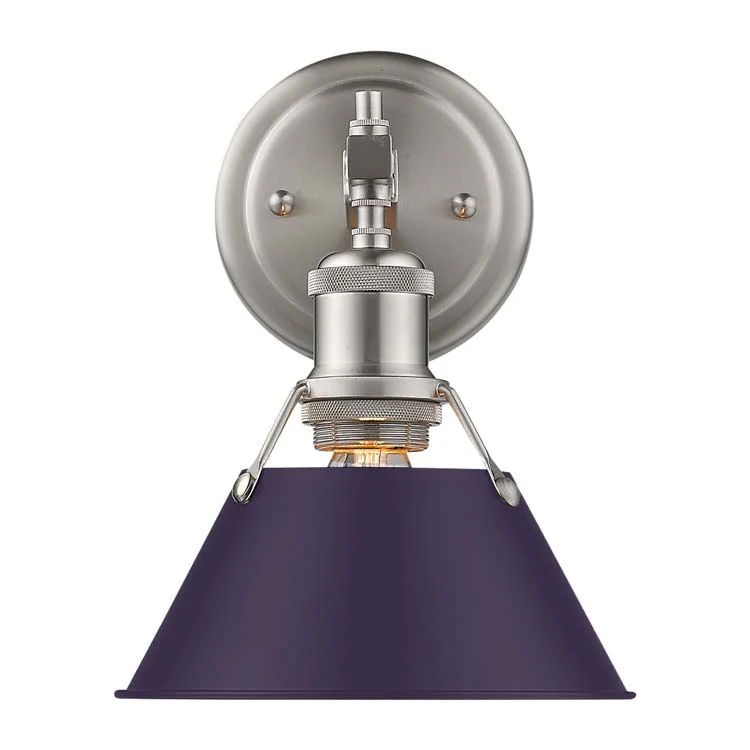 Orwell 1-light Vanity in Pewter and Exotic Purple shade - Image 2