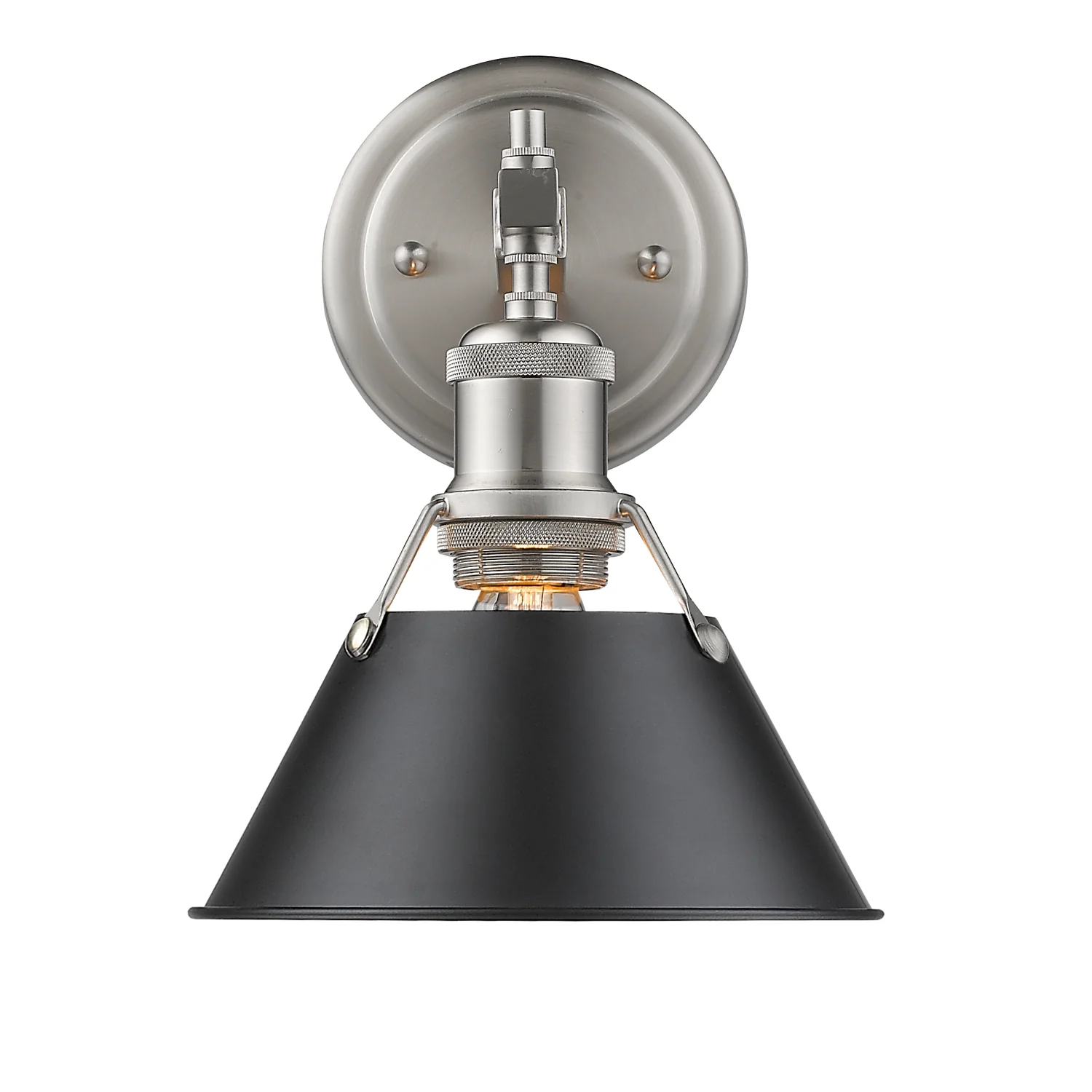 Orwell 1-light Vanity in Pewter and Matte Black shade - Image 2