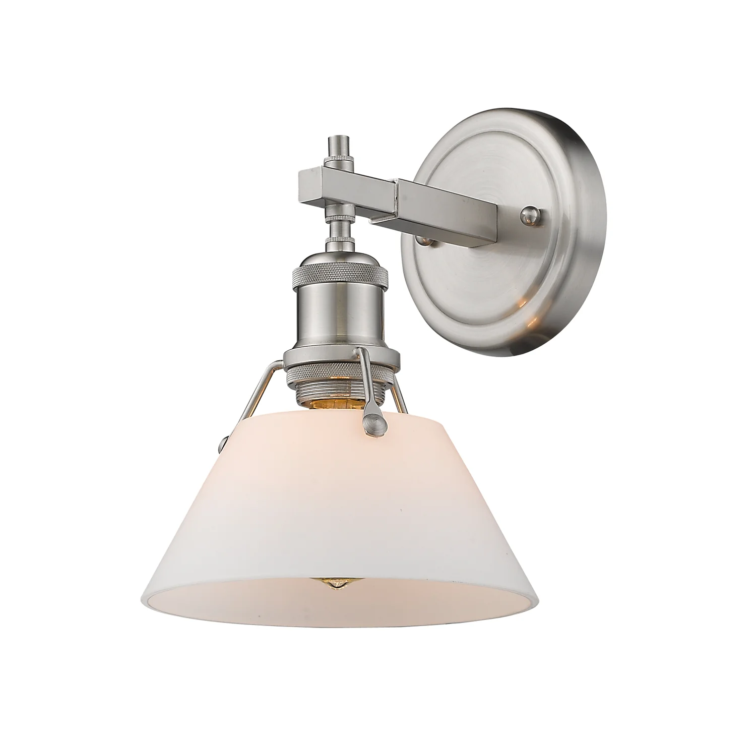 Orwell 1-light Vanity in Pewter and Opal Glass