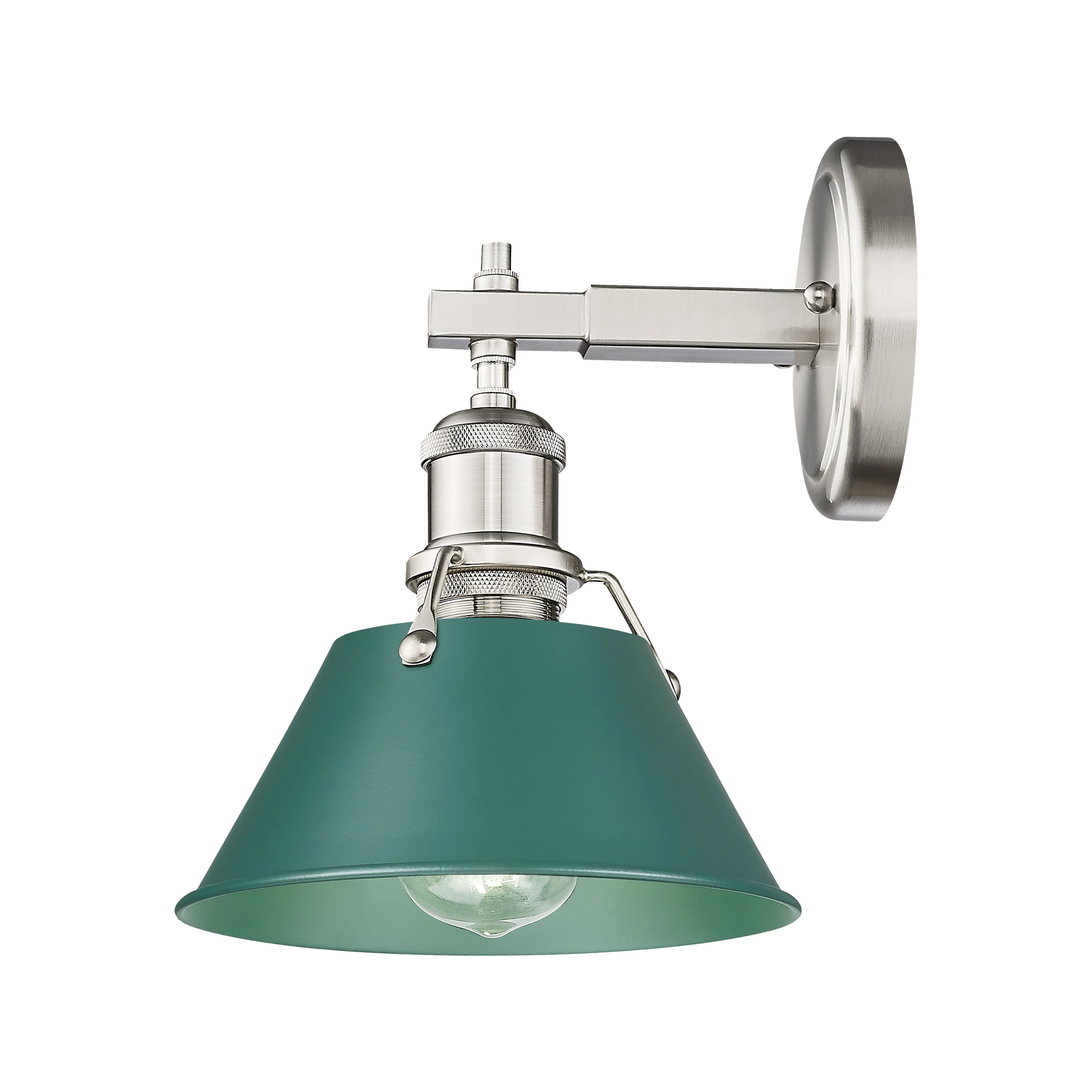 Orwell 1-light Vanity in Pewter and Pine Green shade - Image 2