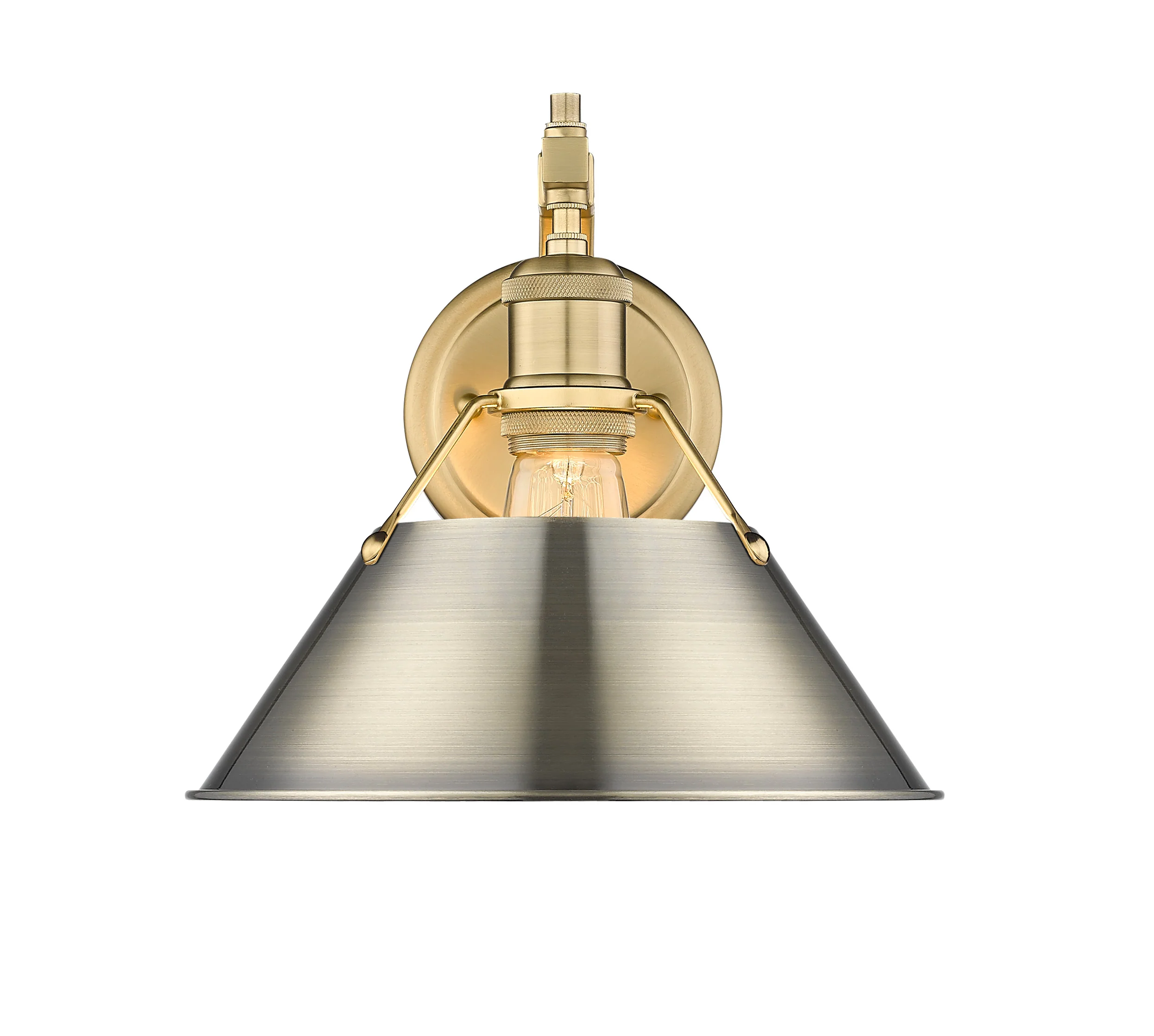 Orwell 1-light Wall Sconce in Brushed Champagne Brass and Aged Brass shade - Image 2