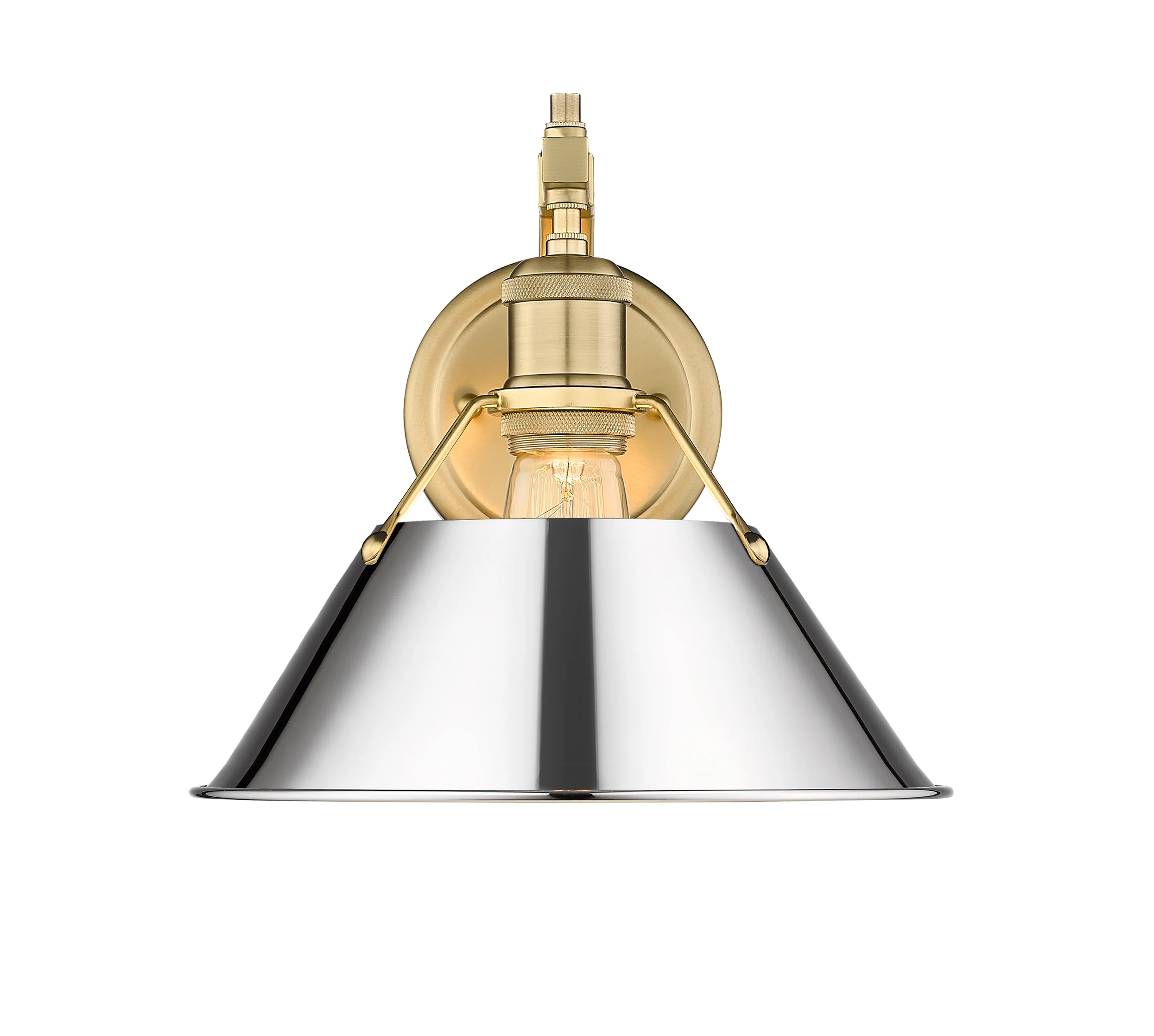 Orwell 1-light Wall Sconce in Brushed Champagne Brass and Chrome shade - Image 2