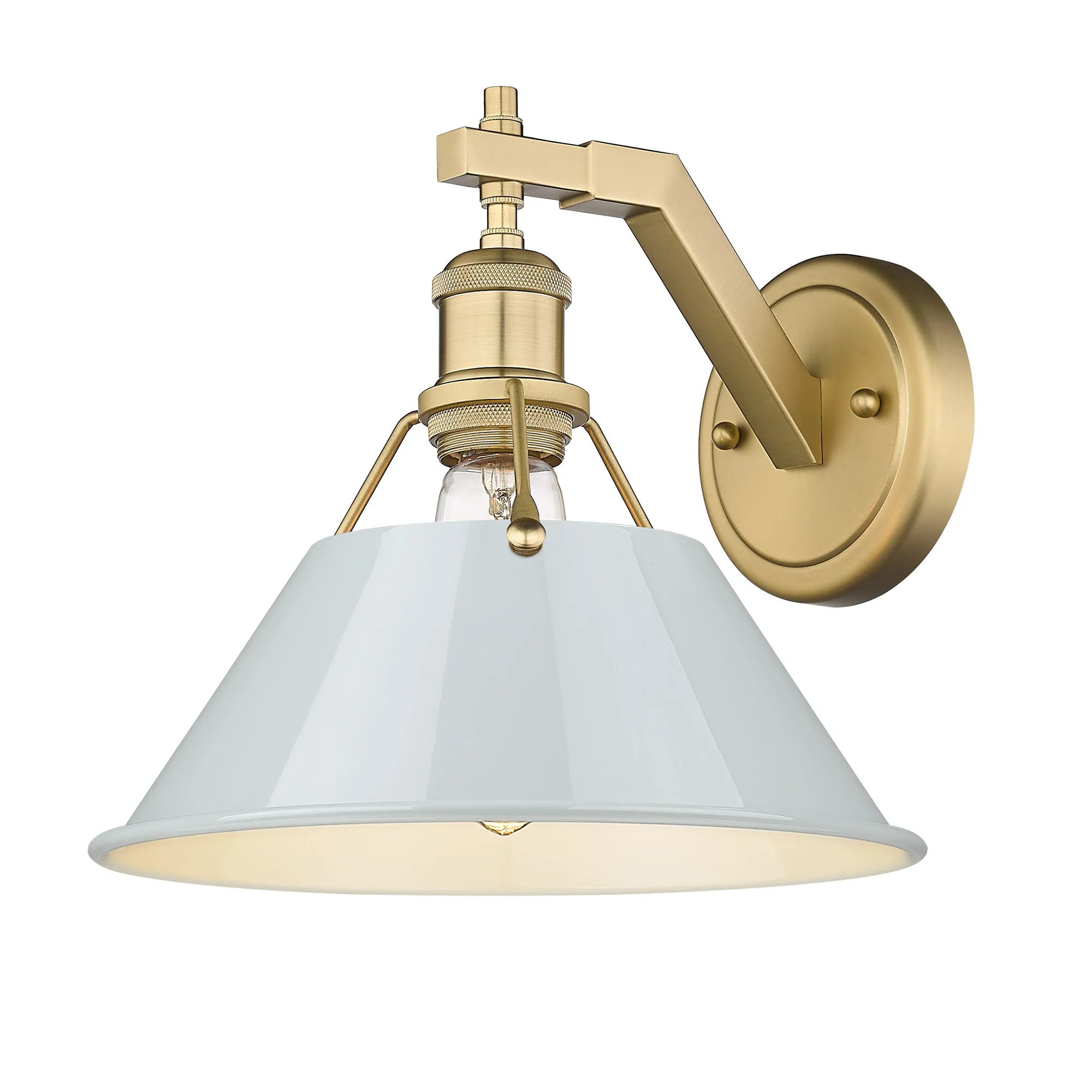 Orwell 1-light Wall Sconce in Brushed Champagne Brass and Dusky Blue shade