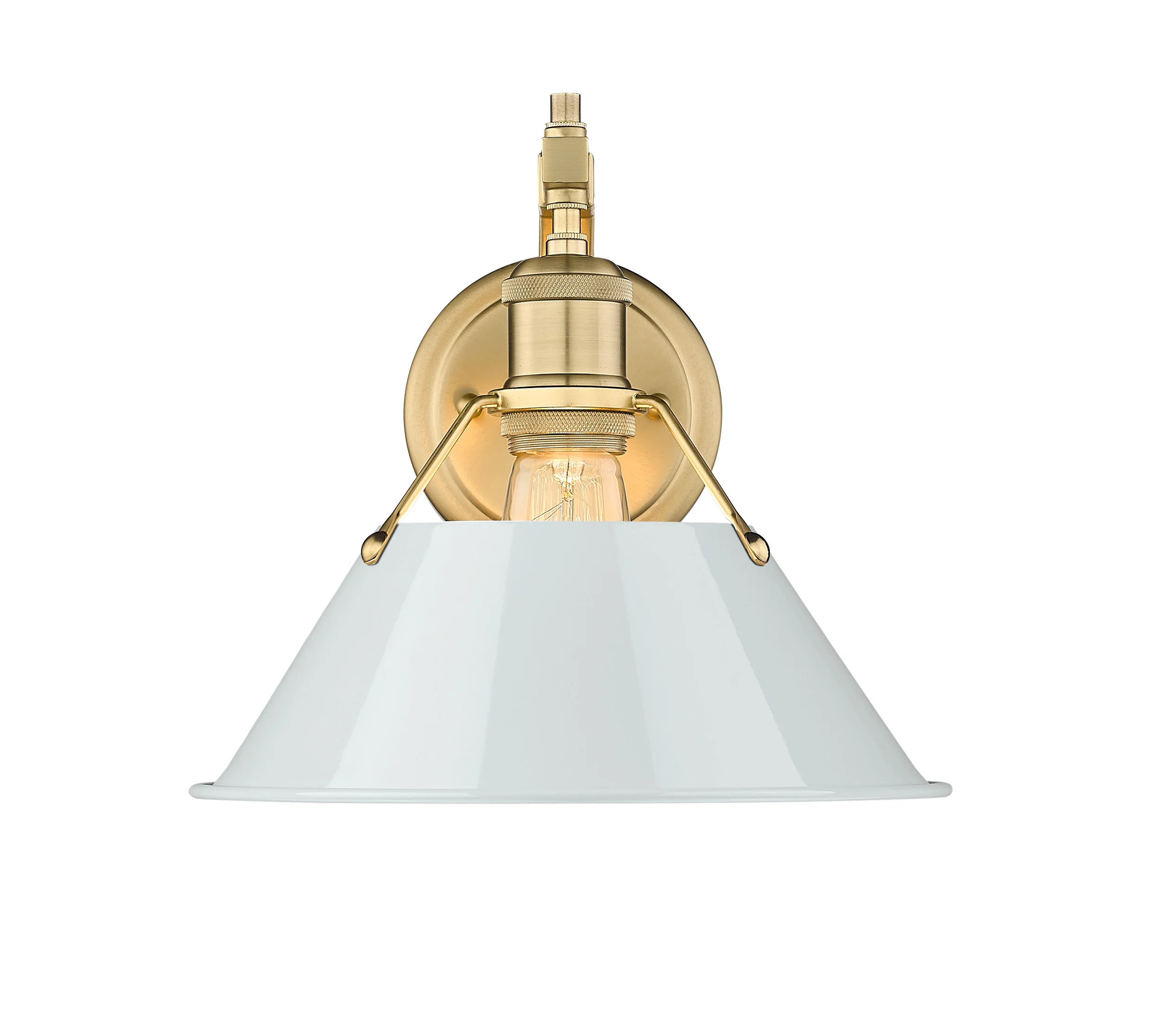 Orwell 1-light Wall Sconce in Brushed Champagne Brass and Dusky Blue shade - Image 2