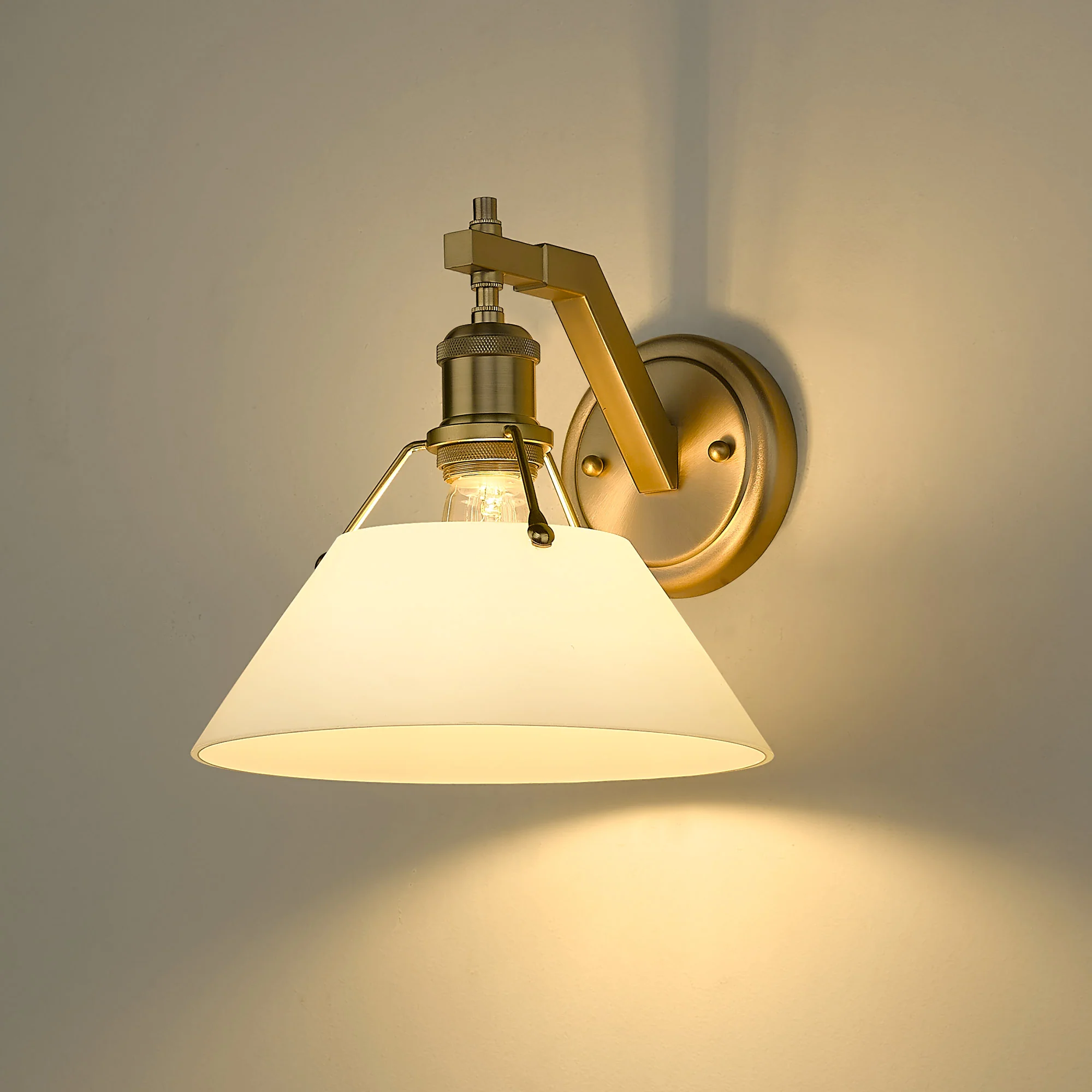 Orwell 1-light Wall Sconce in Brushed Champagne Brass and Opal Glass - Image 4