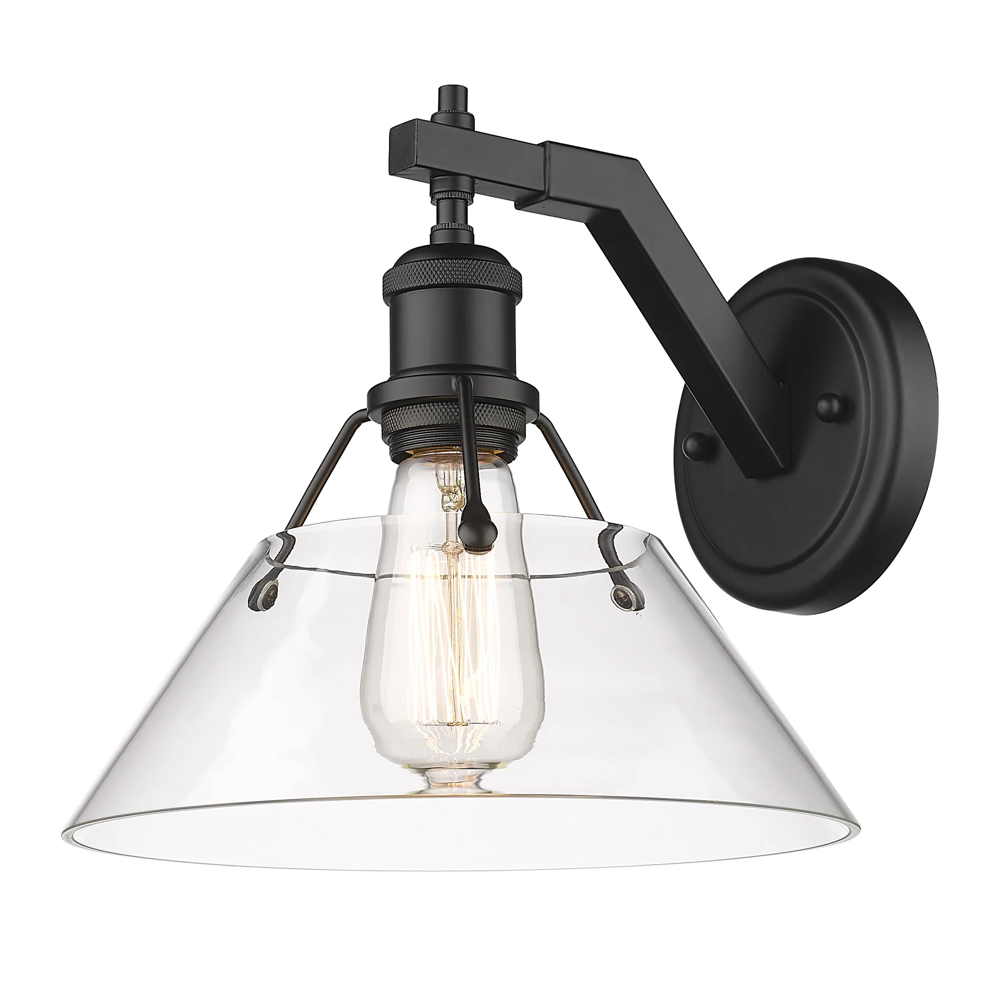 Orwell 1-light Wall Sconce in Matte Black and Clear Glass