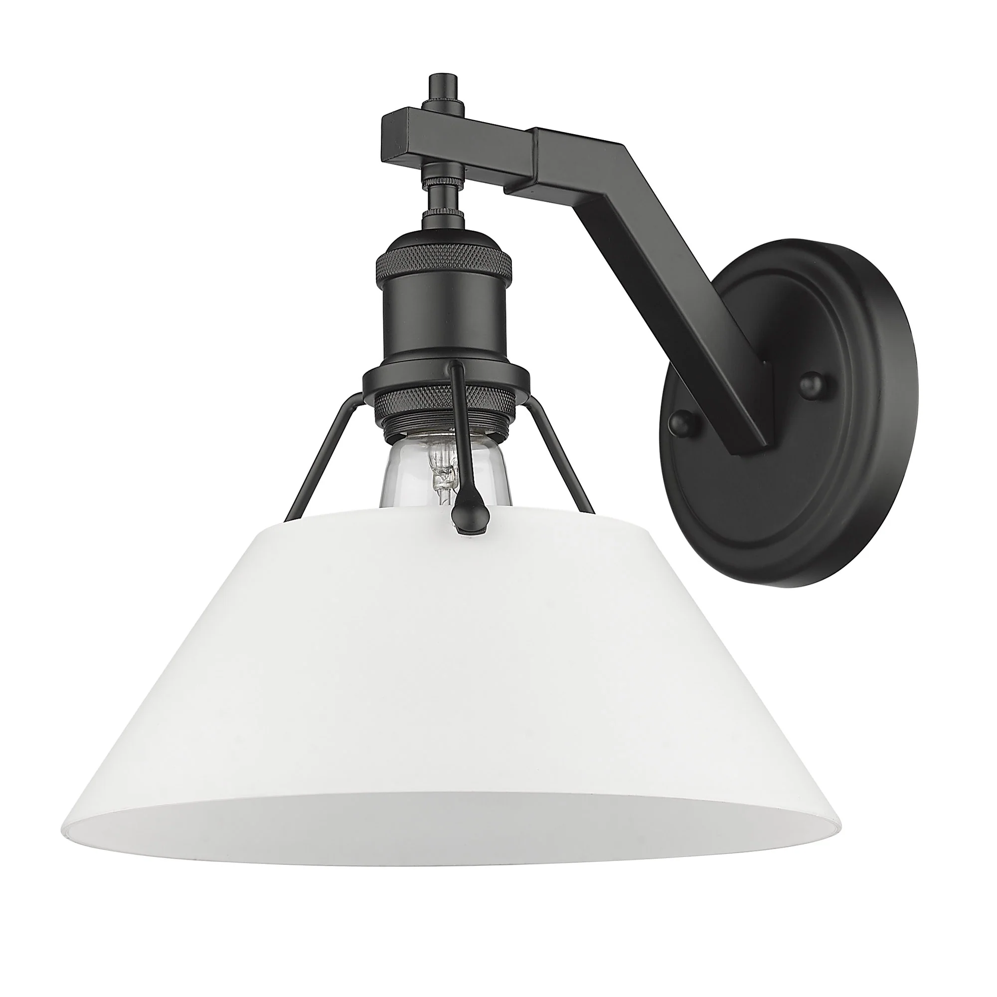 Orwell 1-light Wall Sconce in Matte Black and Opal Glass - Image 2