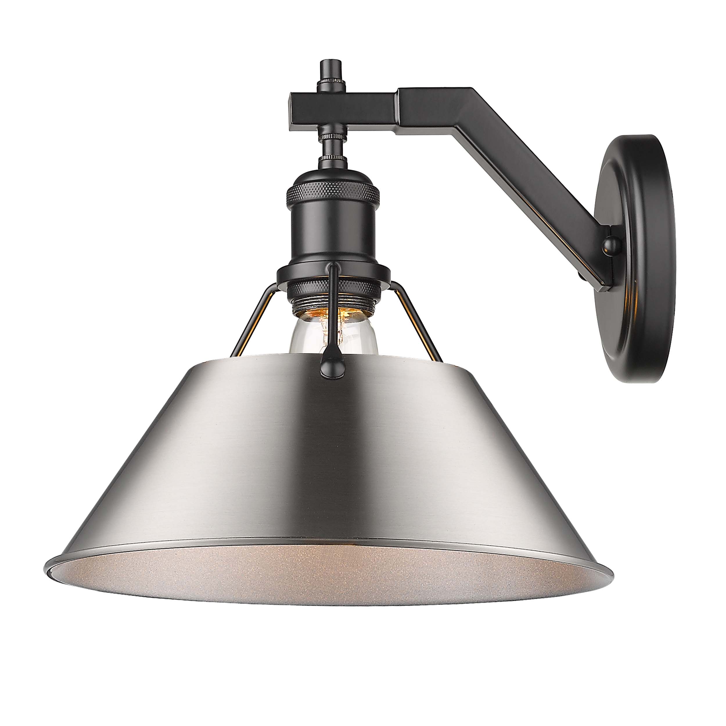 Orwell 1-light Wall Sconce in Matte Black and Pewter shade - Image 2