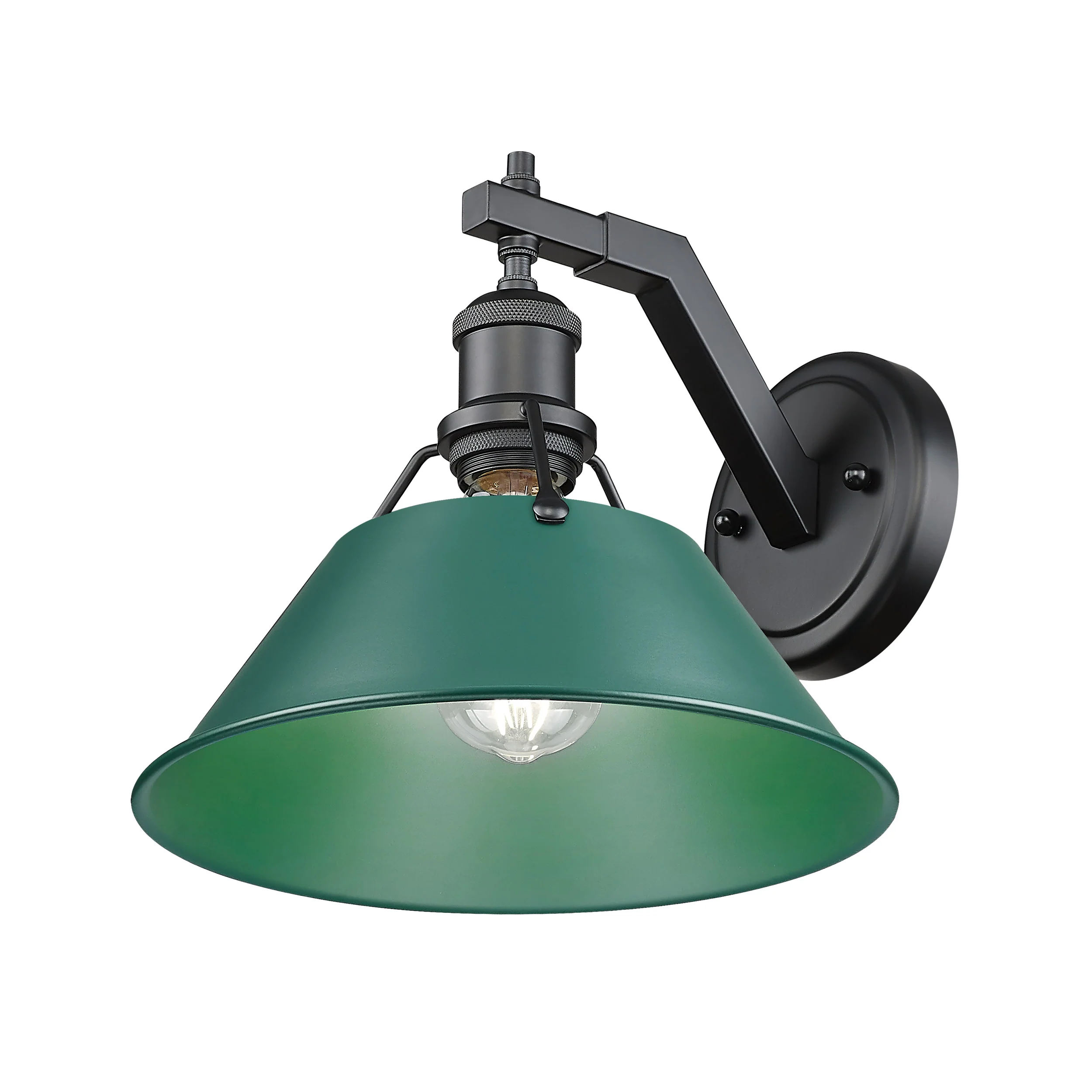 Orwell 1-light Wall Sconce in Matte Black and Pine Green shade