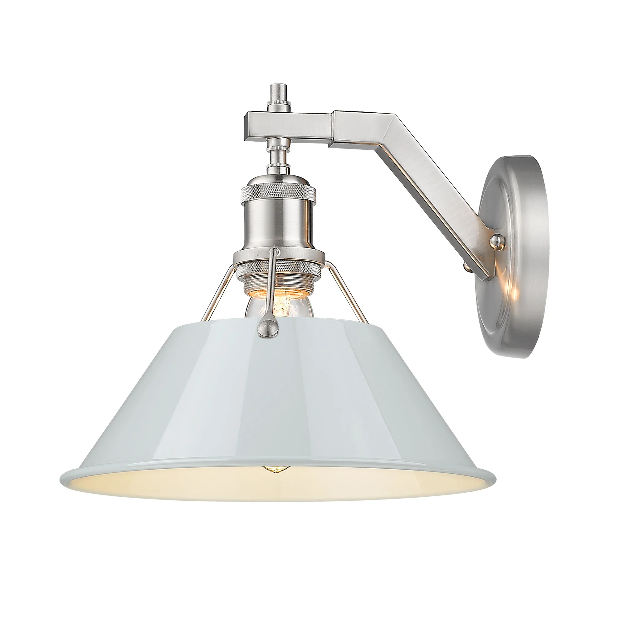 Orwell 1-light Wall Sconce in Pewter and Dusky Blue shade - Image 2