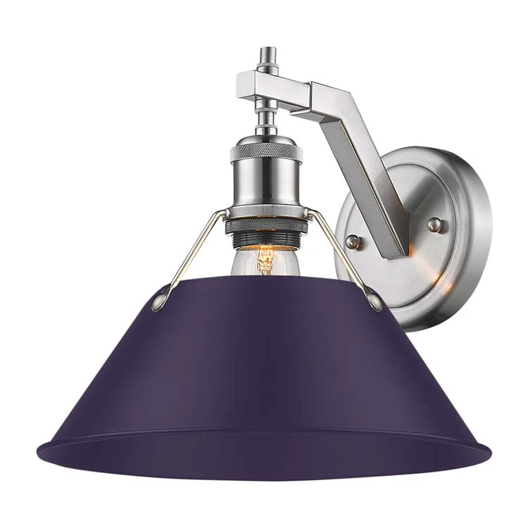 Orwell 1-light Wall Sconce in Pewter and Exotic Purple shade