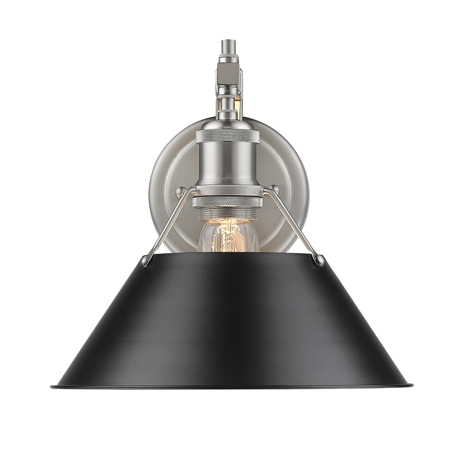 Orwell 1-light Wall Sconce in Pewter and Matte Black shade - Image 2