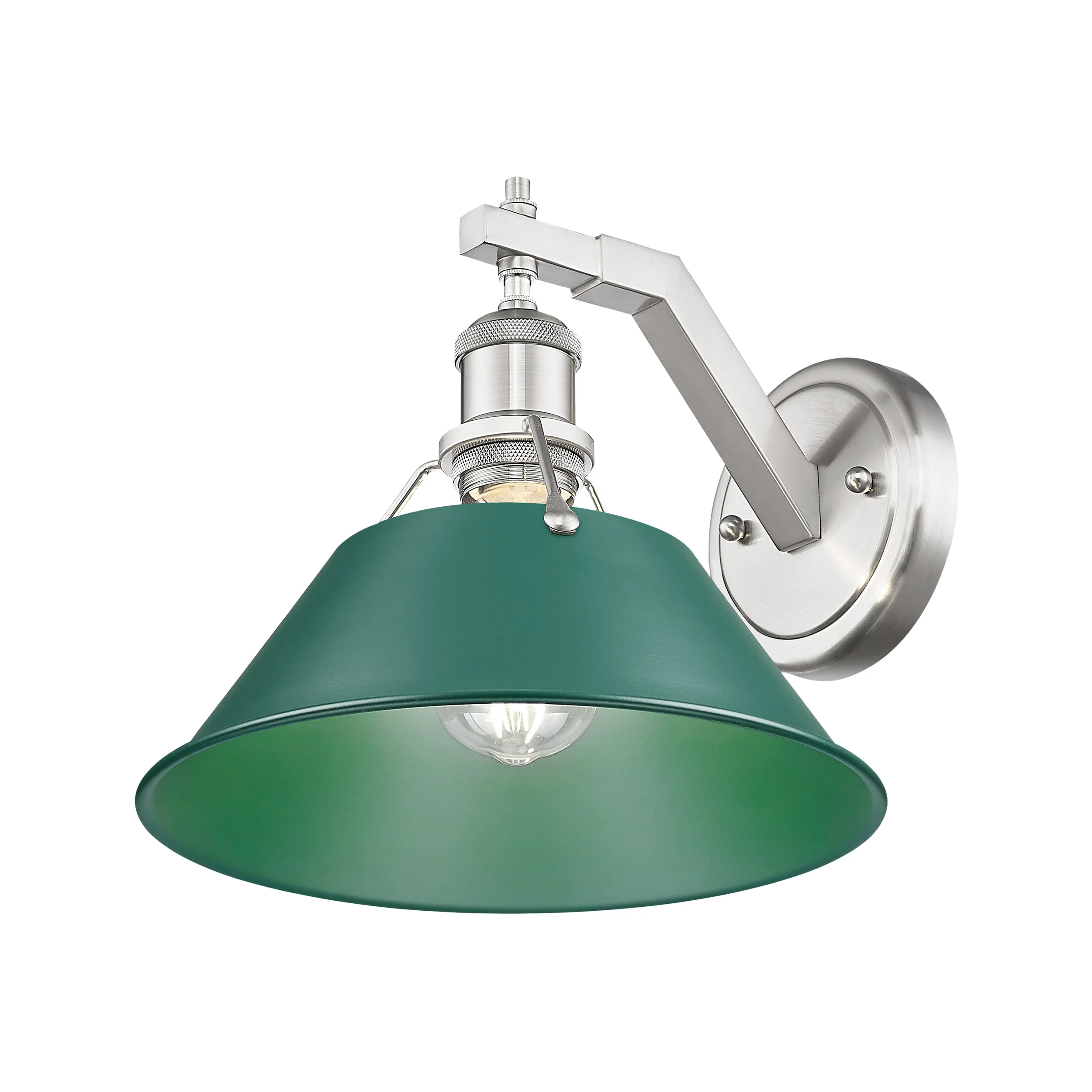 Orwell 1-light Wall Sconce in Pewter and Pine Green shade