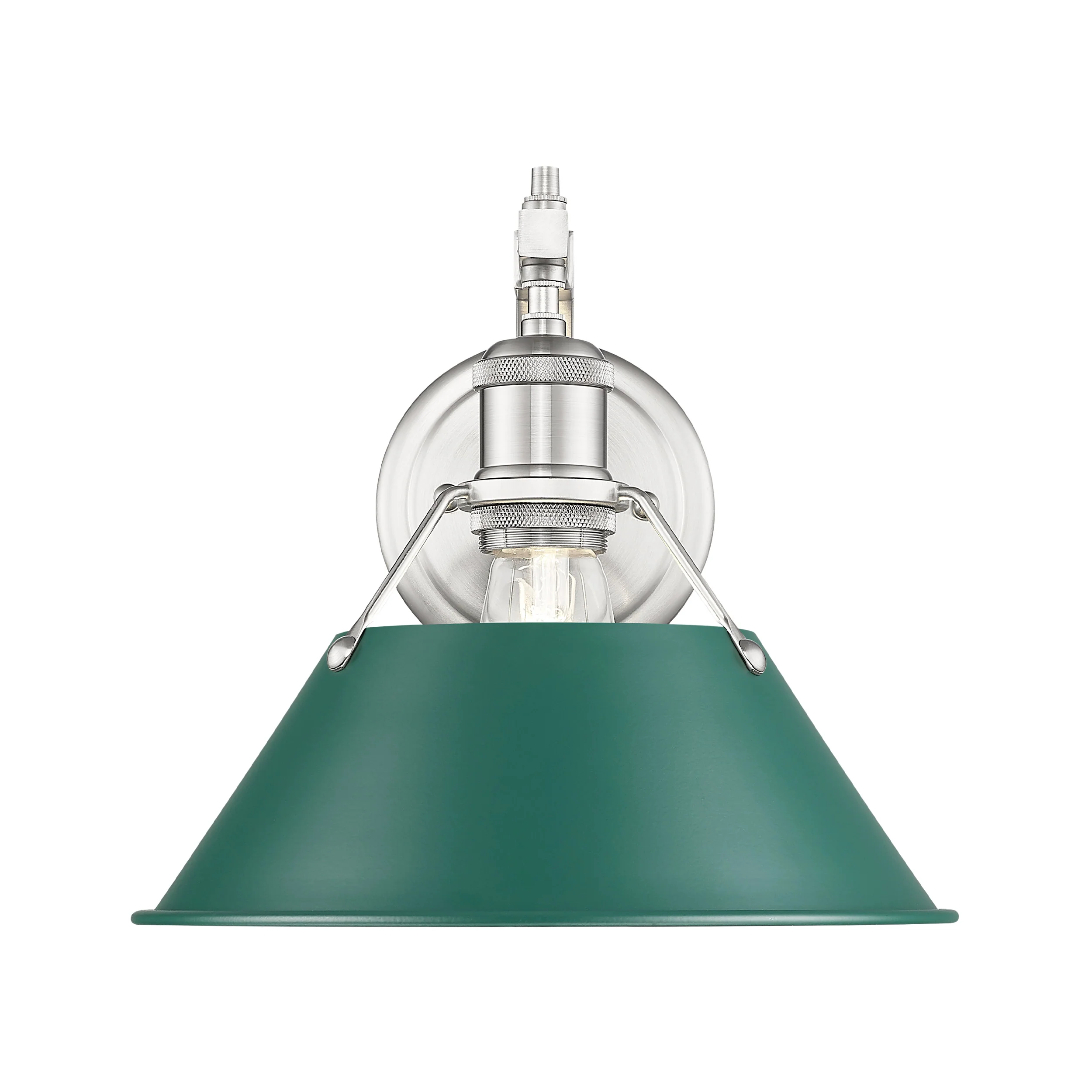 Orwell 1-light Wall Sconce in Pewter and Pine Green shade - Image 3