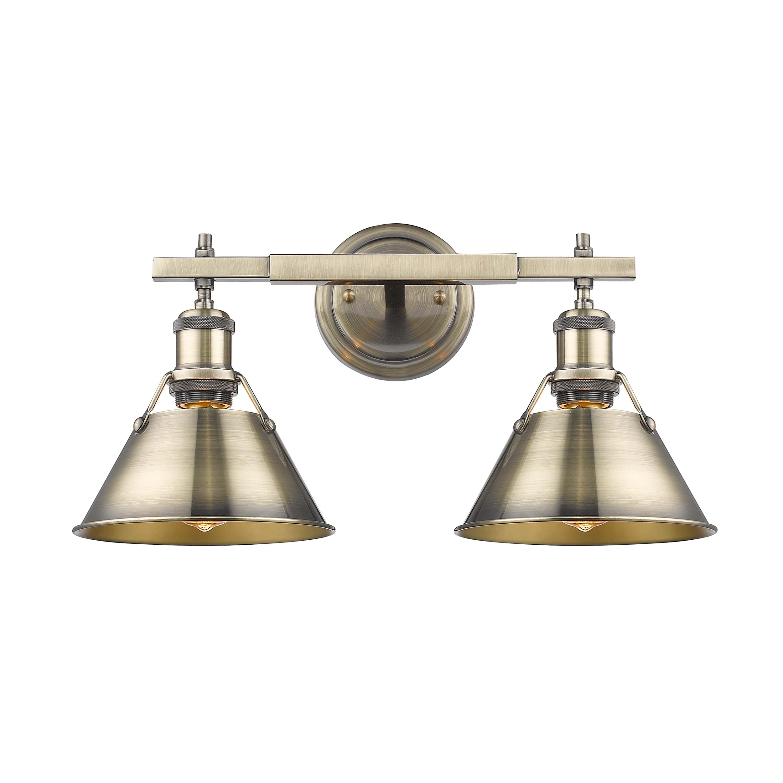 Orwell 2-light Vanity in Aged Brass - Image 2