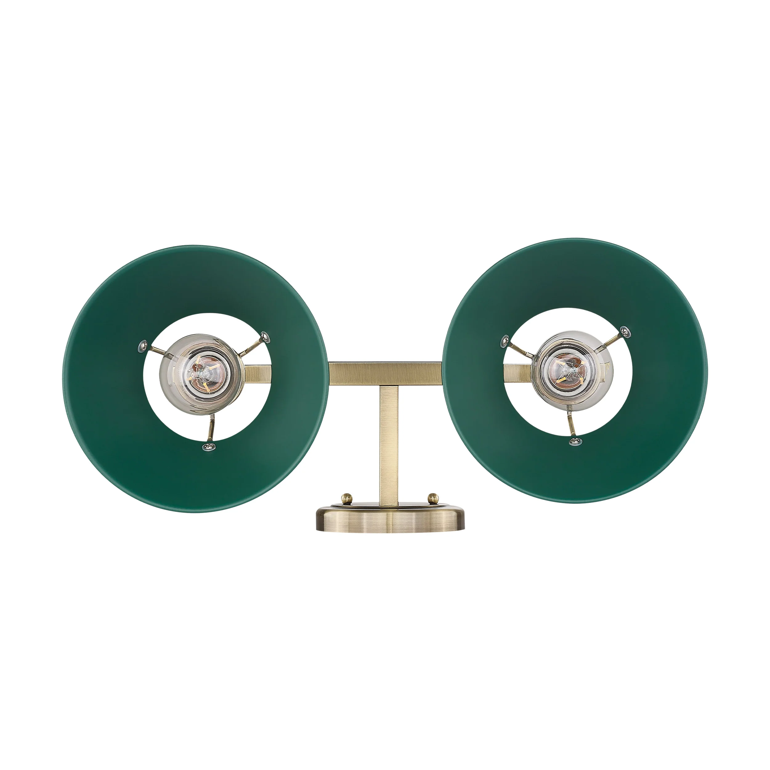 Orwell 2-light Vanity in Aged Brass and Pine Green shade - Image 4