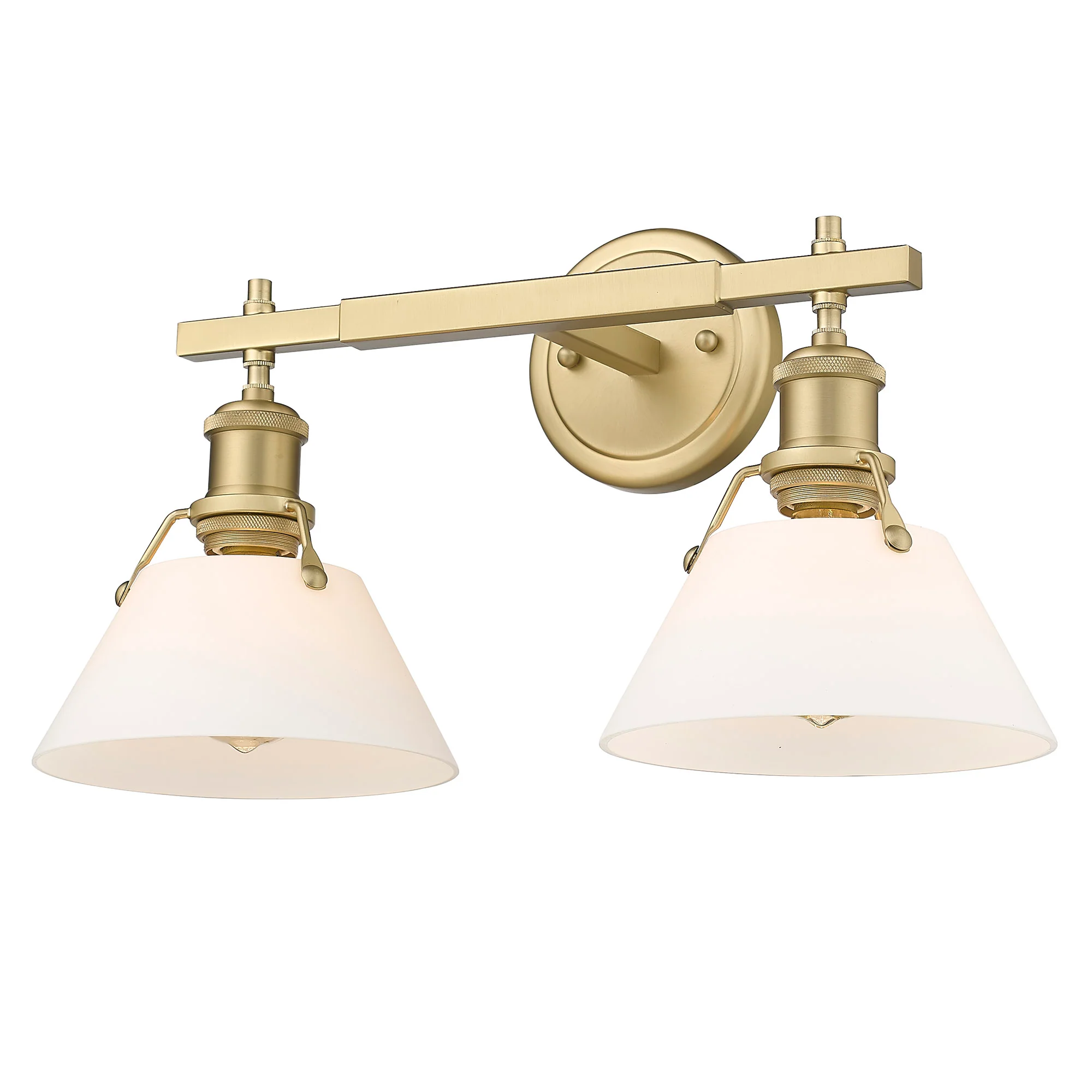 Orwell 2-light Vanity in Brushed Champagne Brass and Opal Glass