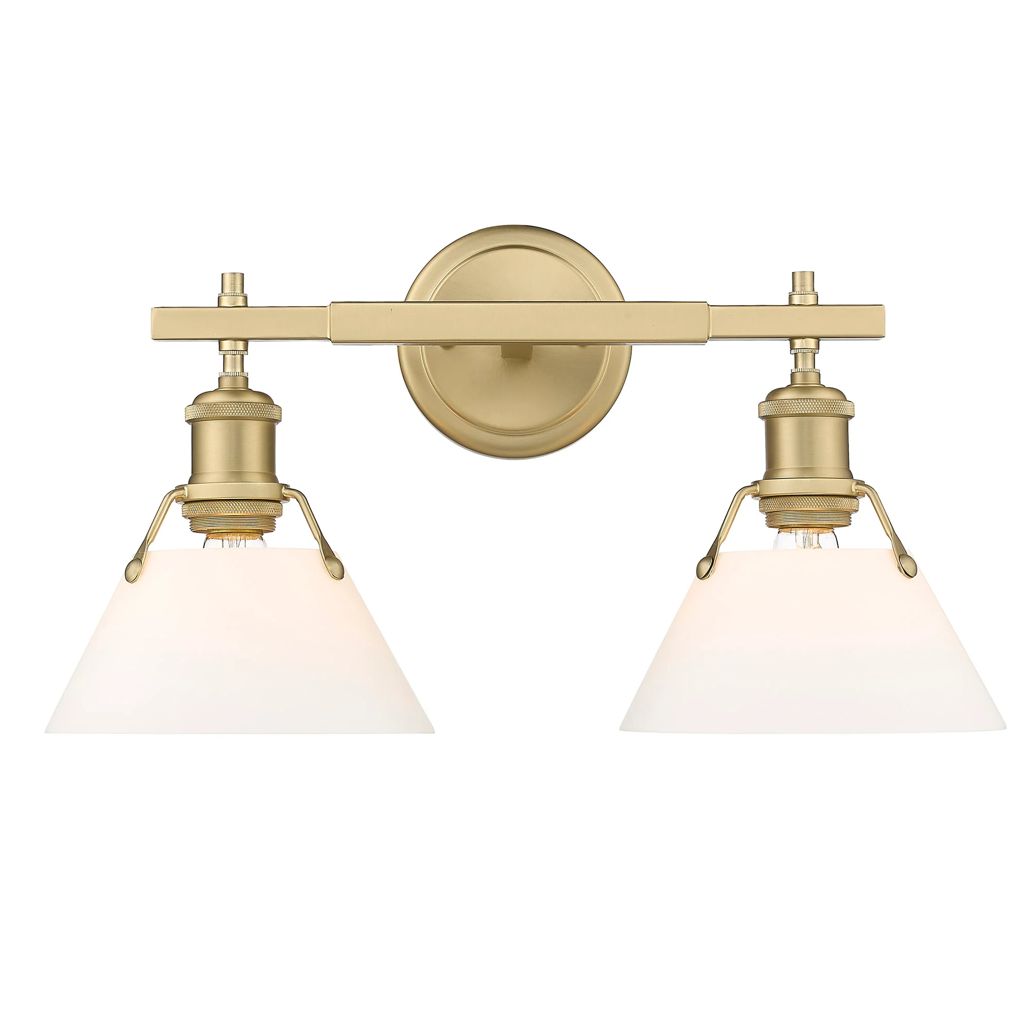 Orwell 2-light Vanity in Brushed Champagne Brass and Opal Glass - Image 2