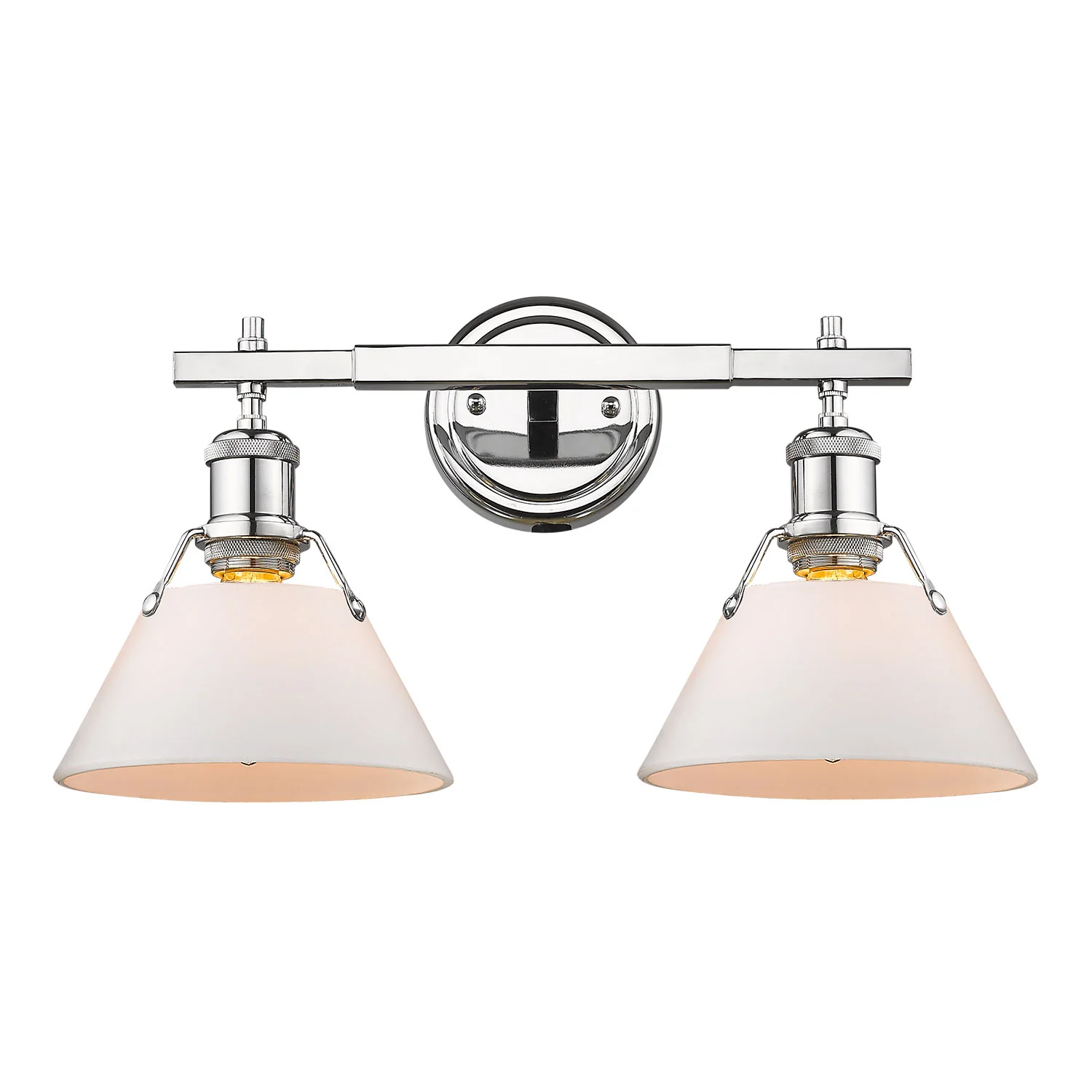 Orwell 2-light Vanity in Chrome and Opal Glass