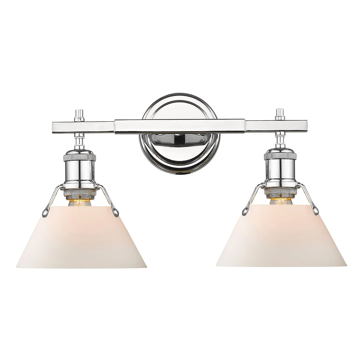 Orwell 2-light Vanity in Chrome and Opal Glass - Image 2