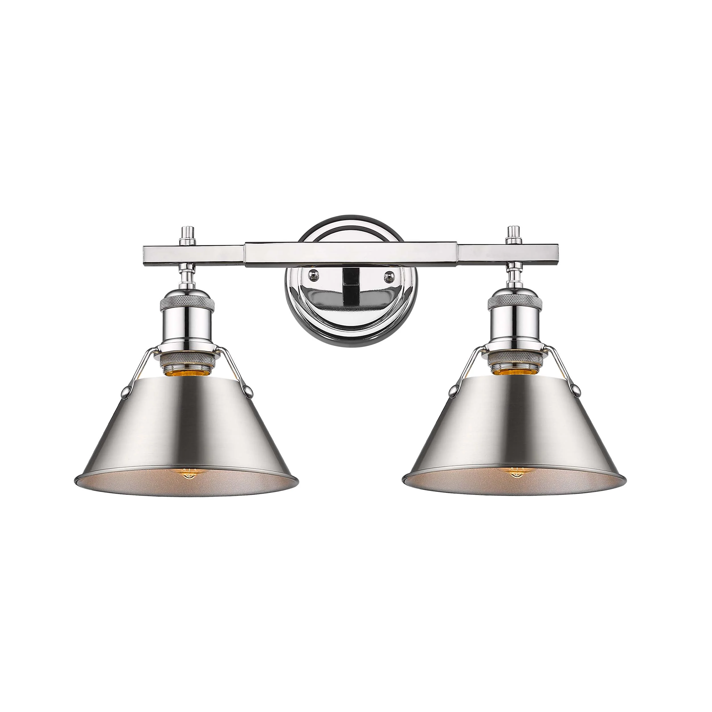 Orwell 2-light Vanity in Chrome and Pewter shade