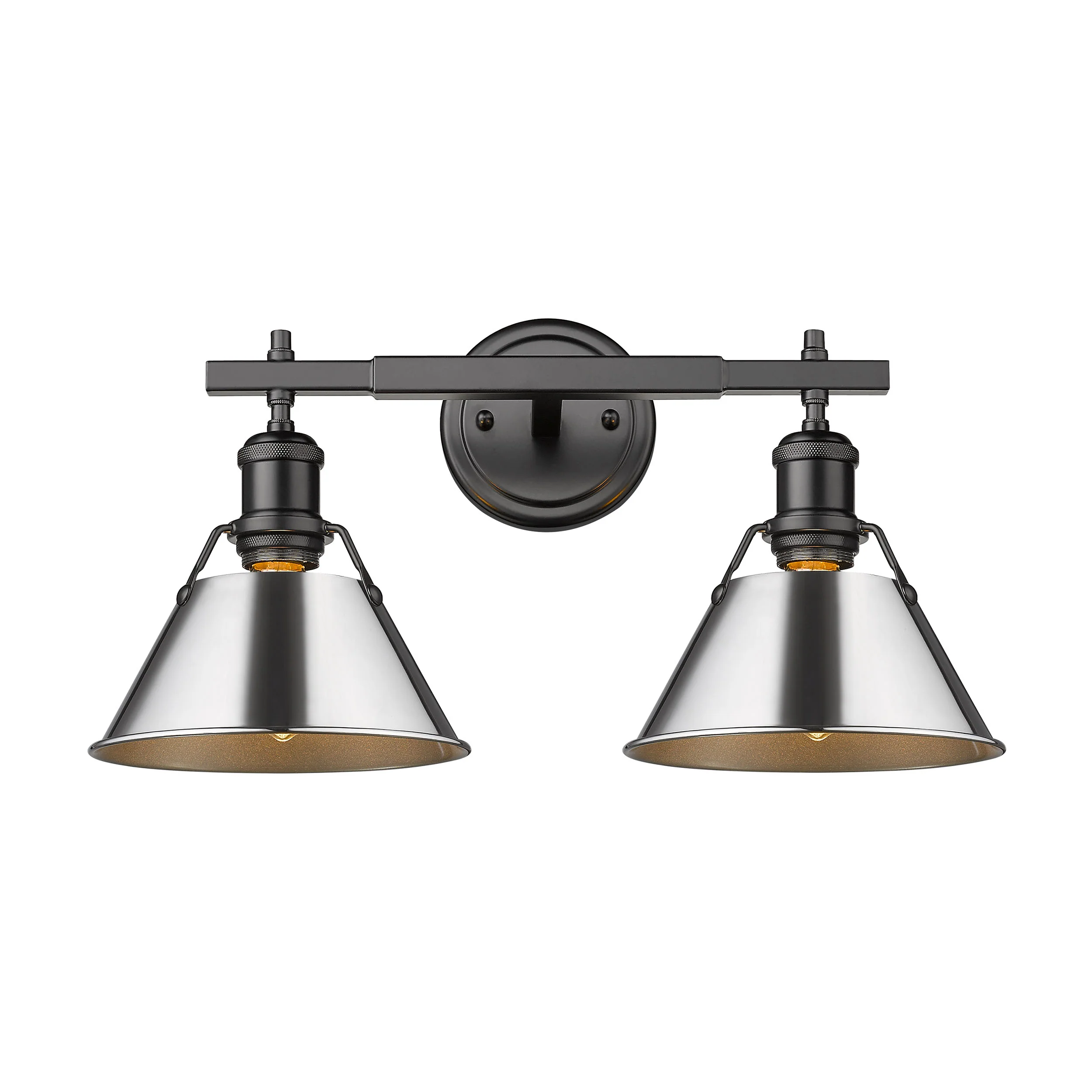 Orwell 2-light Vanity in Matte Black and Chrome shade