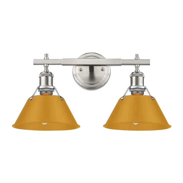 Orwell 2-light Vanity in Pewter and Auric Yellow shade