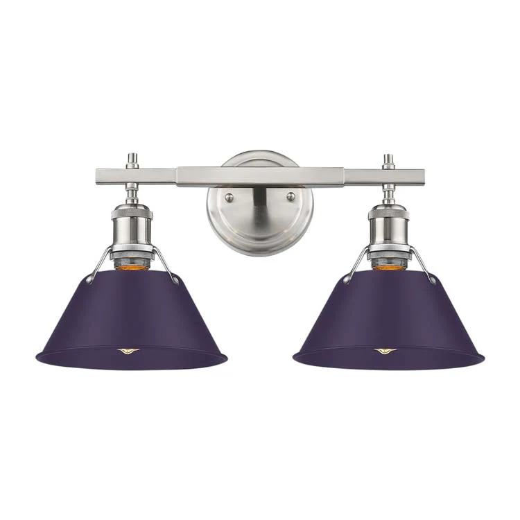 Orwell 2-light Vanity in Pewter and Exotic Purple shade