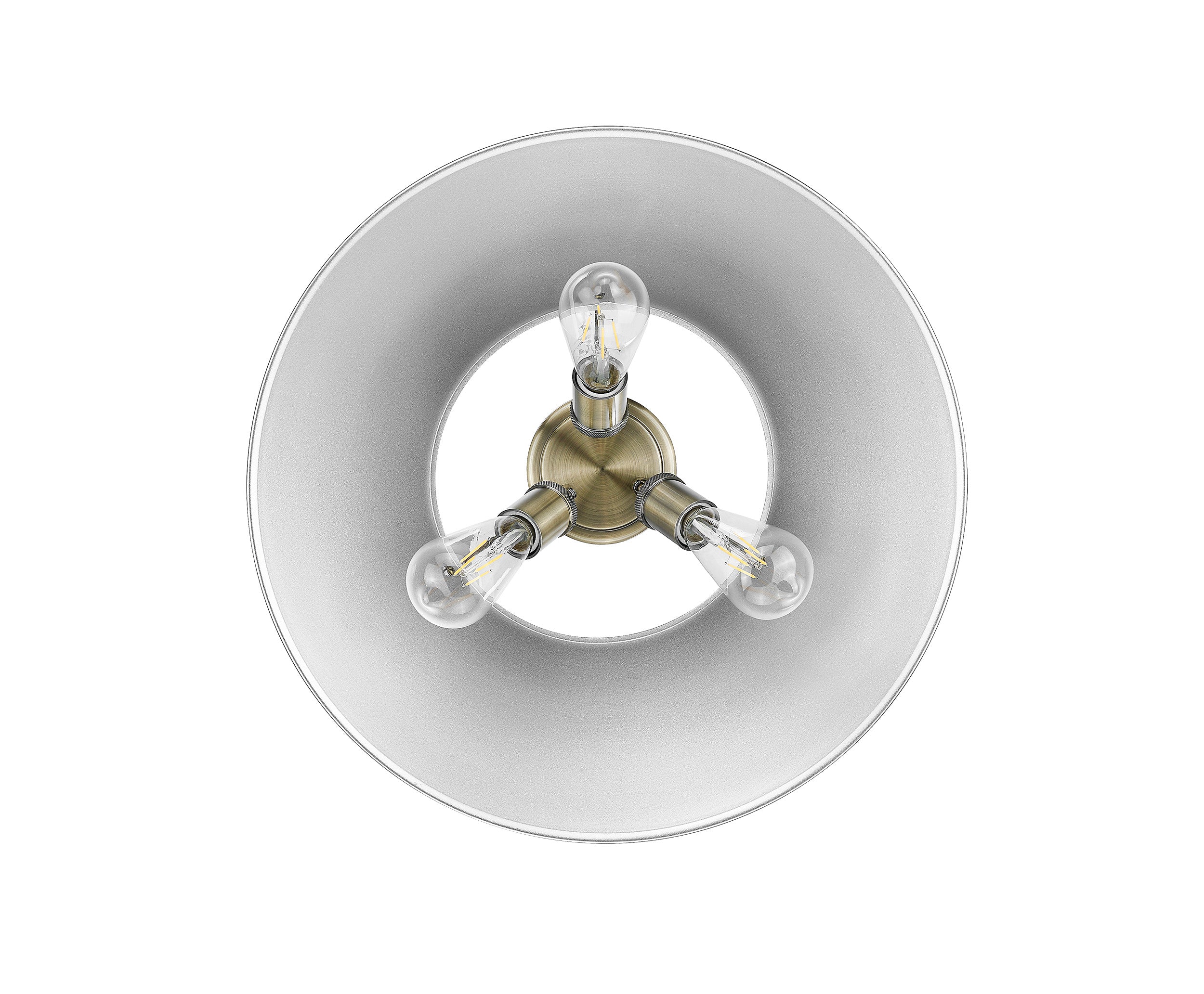 Orwell 3-light Flush Mount in Aged Brass and Pewter shade - Image 2