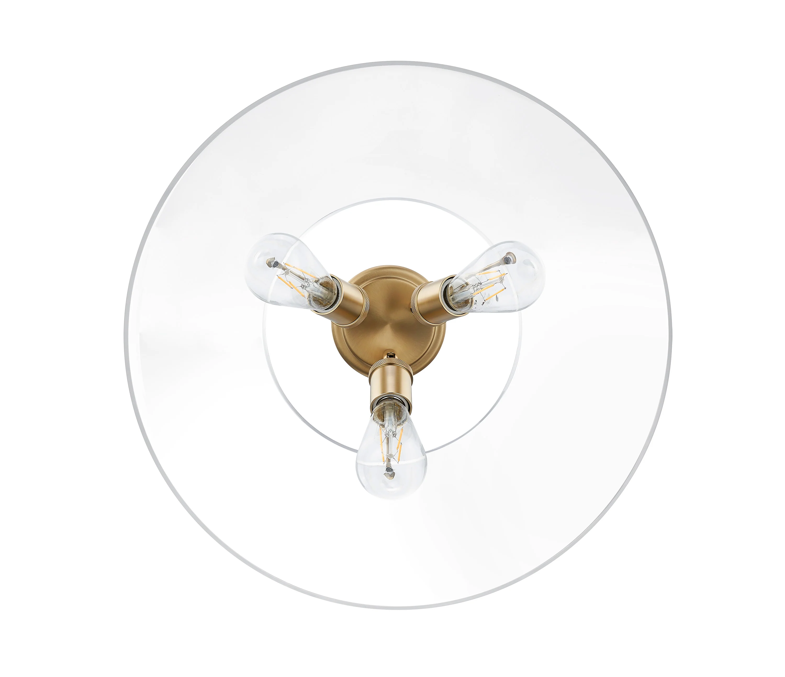 Orwell 3-light Flush Mount in Brushed Champagne Brass and Clear Glass - Image 2